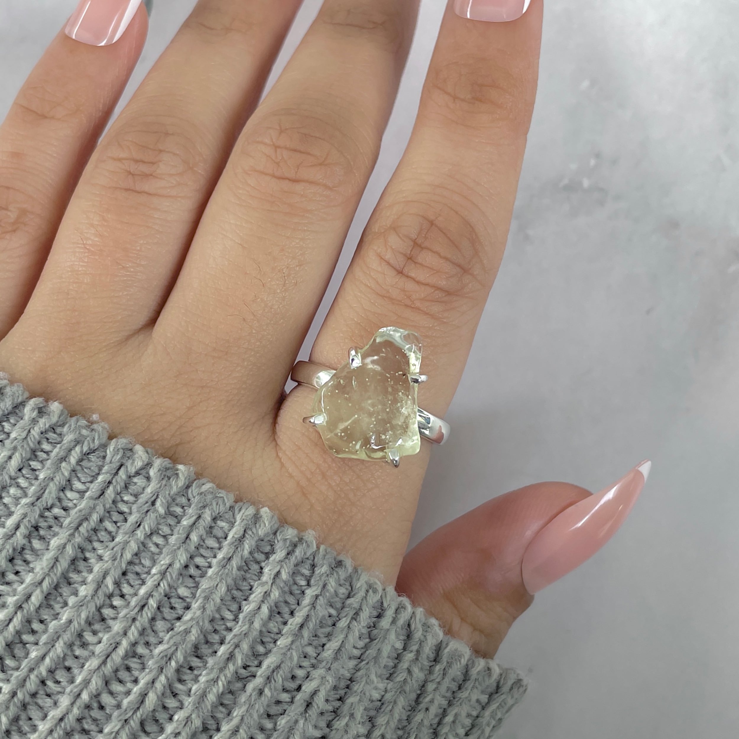 Libyan Desert Glass Ring Size 8-(LDG-R-76.)