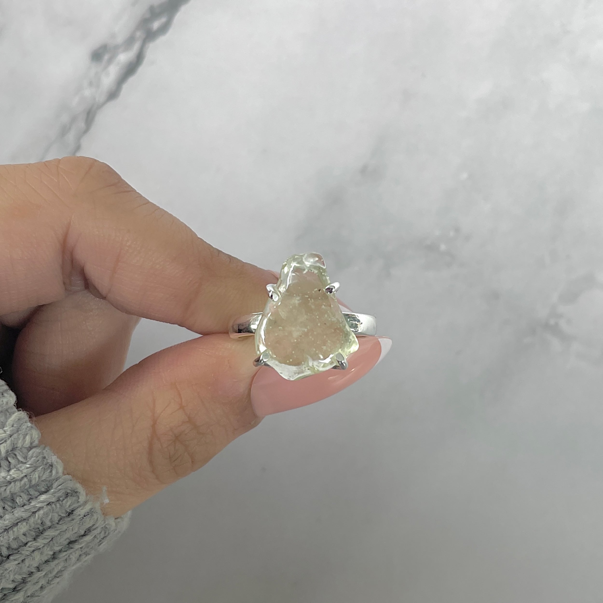 Libyan Desert Glass Ring Size 8-(LDG-R-76.)