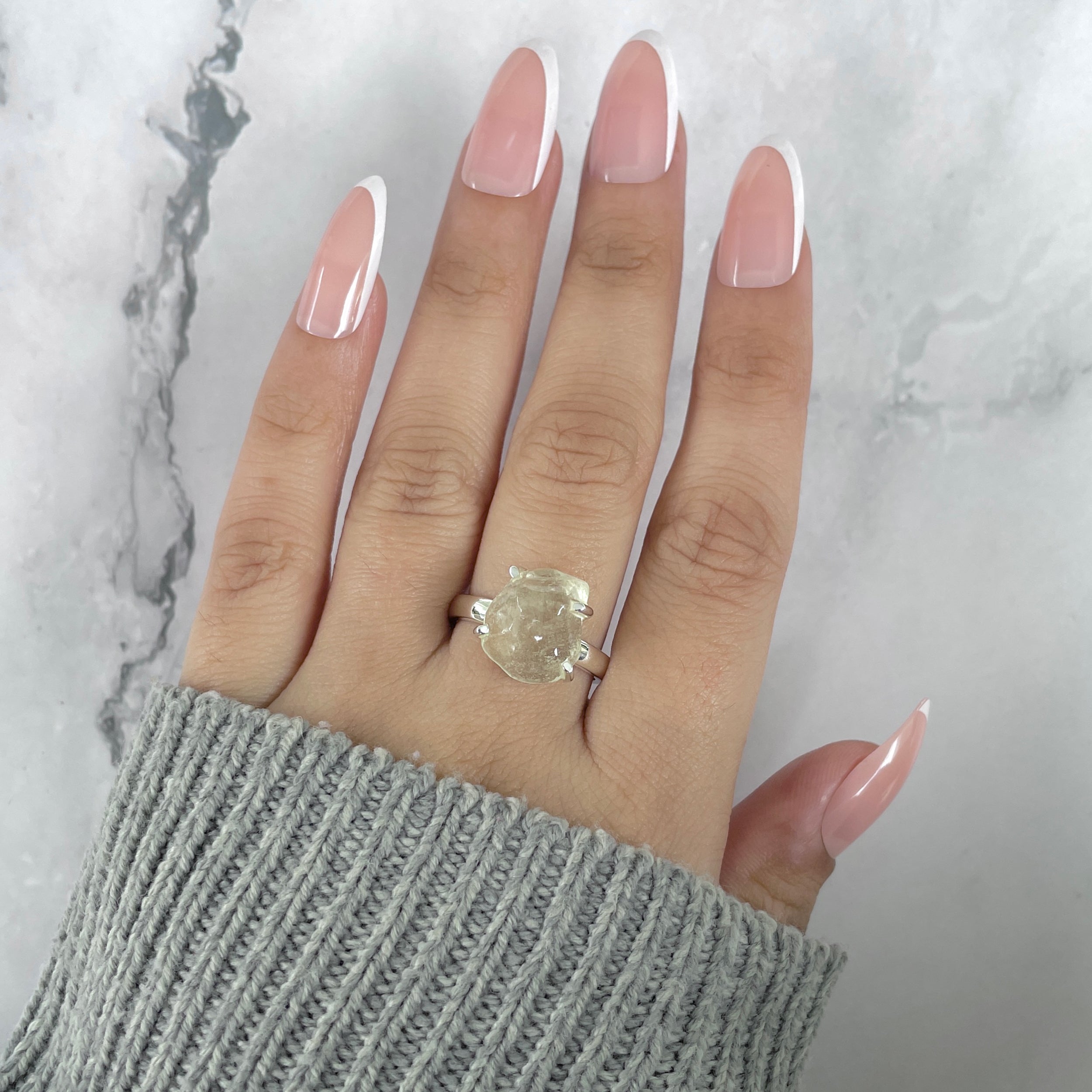 Libyan Desert Glass Ring Size 8-(LDG-R-77.)