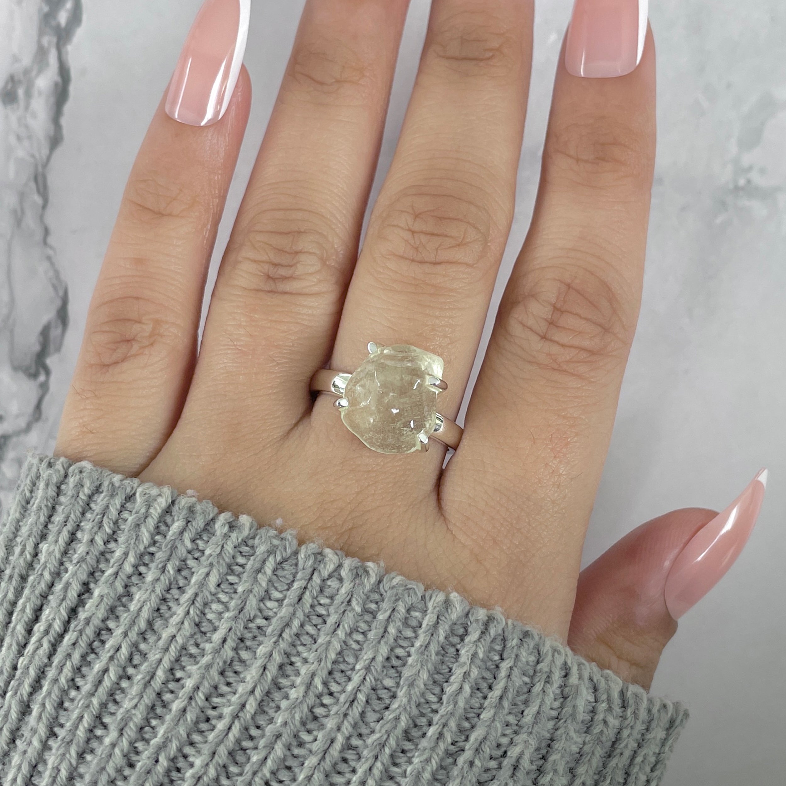 Libyan Desert Glass Ring Size 8-(LDG-R-77.)