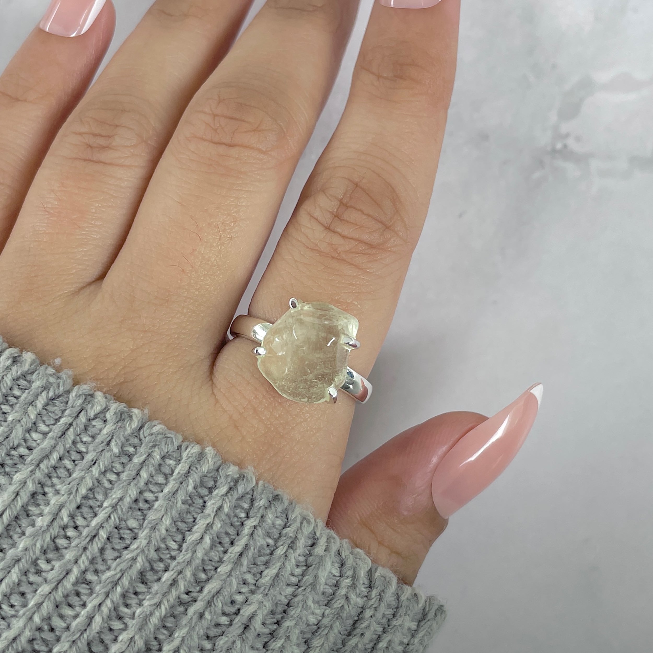 Libyan Desert Glass Ring Size 8-(LDG-R-77.)
