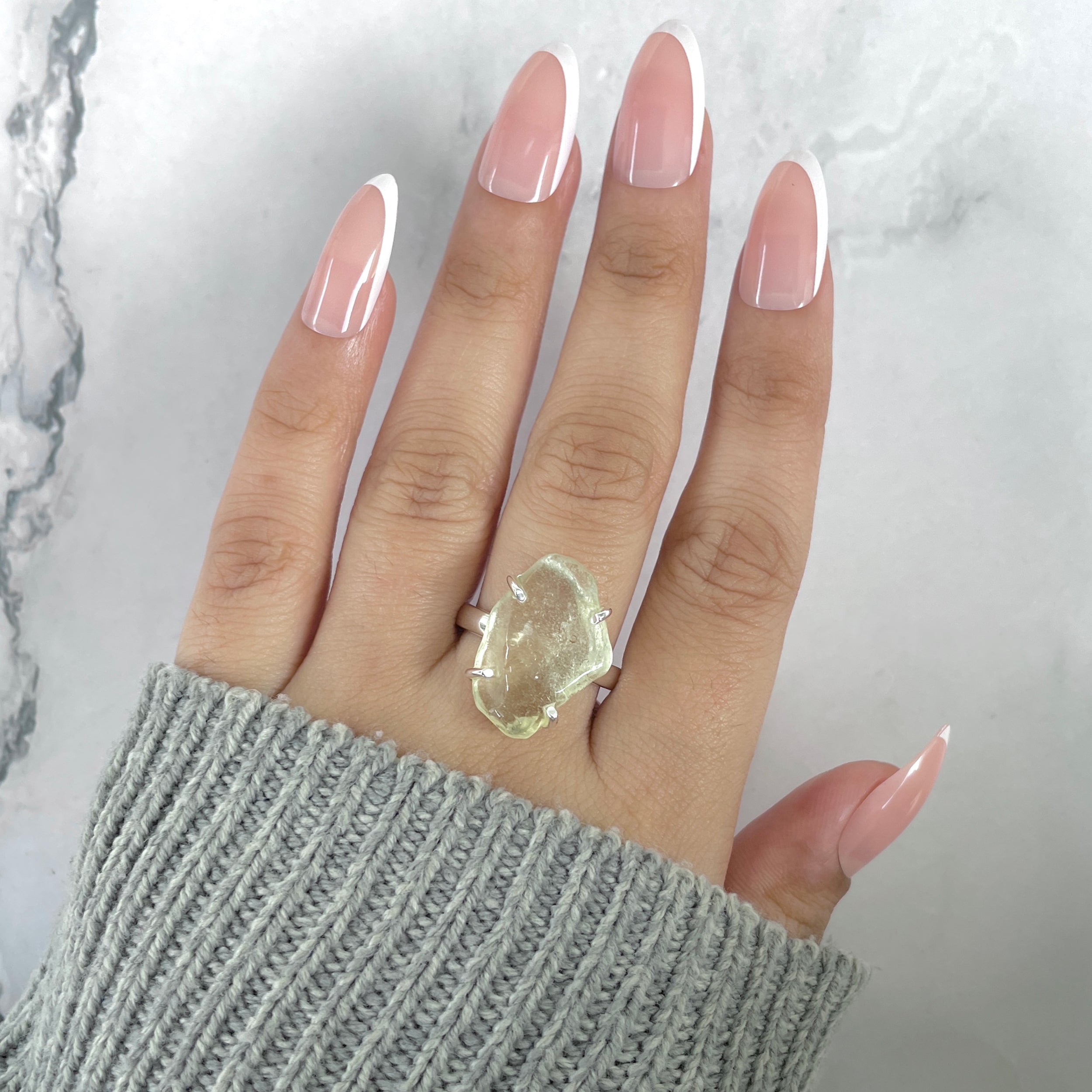 Libyan Desert Glass Ring Size 8-(LDG-R-78.)