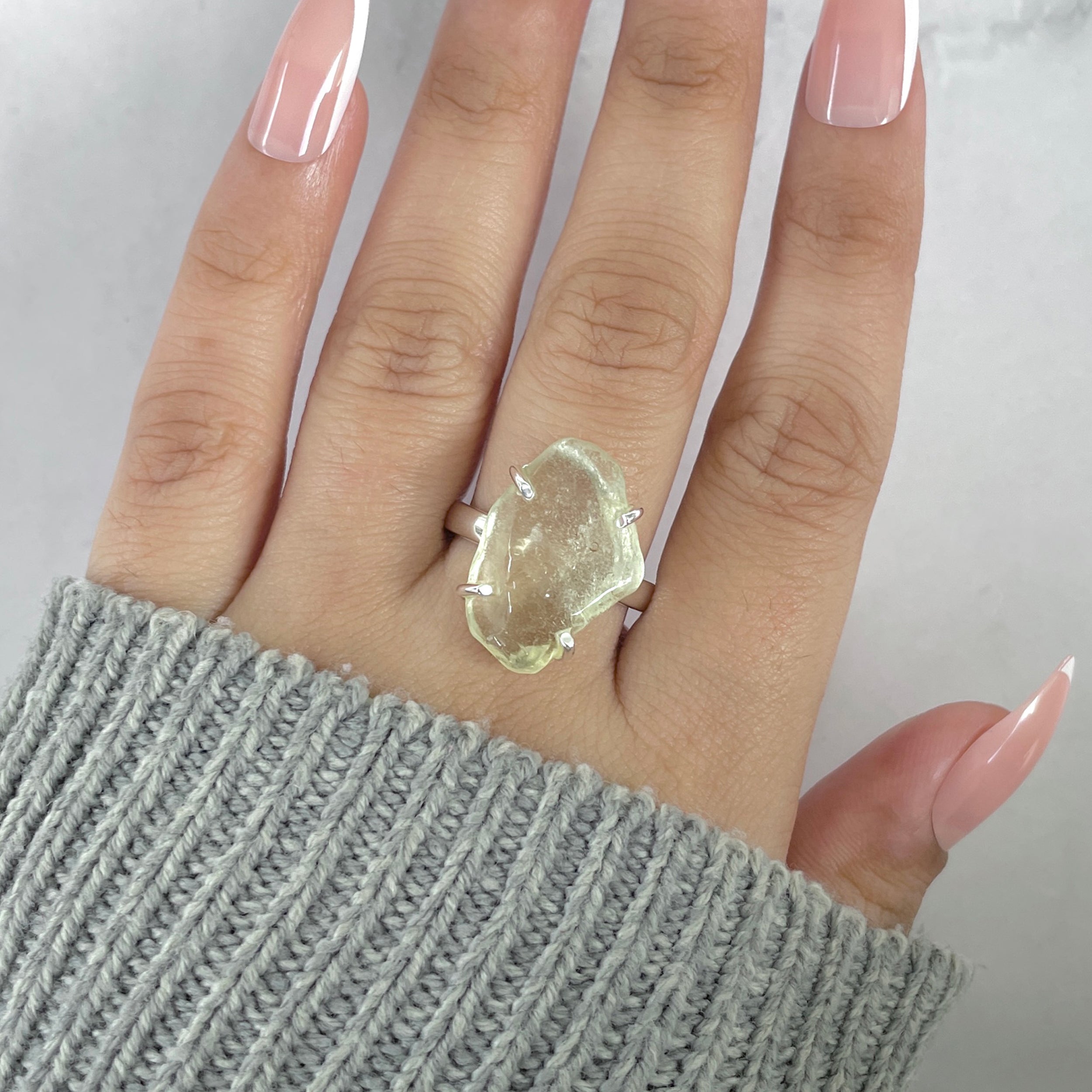 Libyan Desert Glass Ring Size 8-(LDG-R-78.)