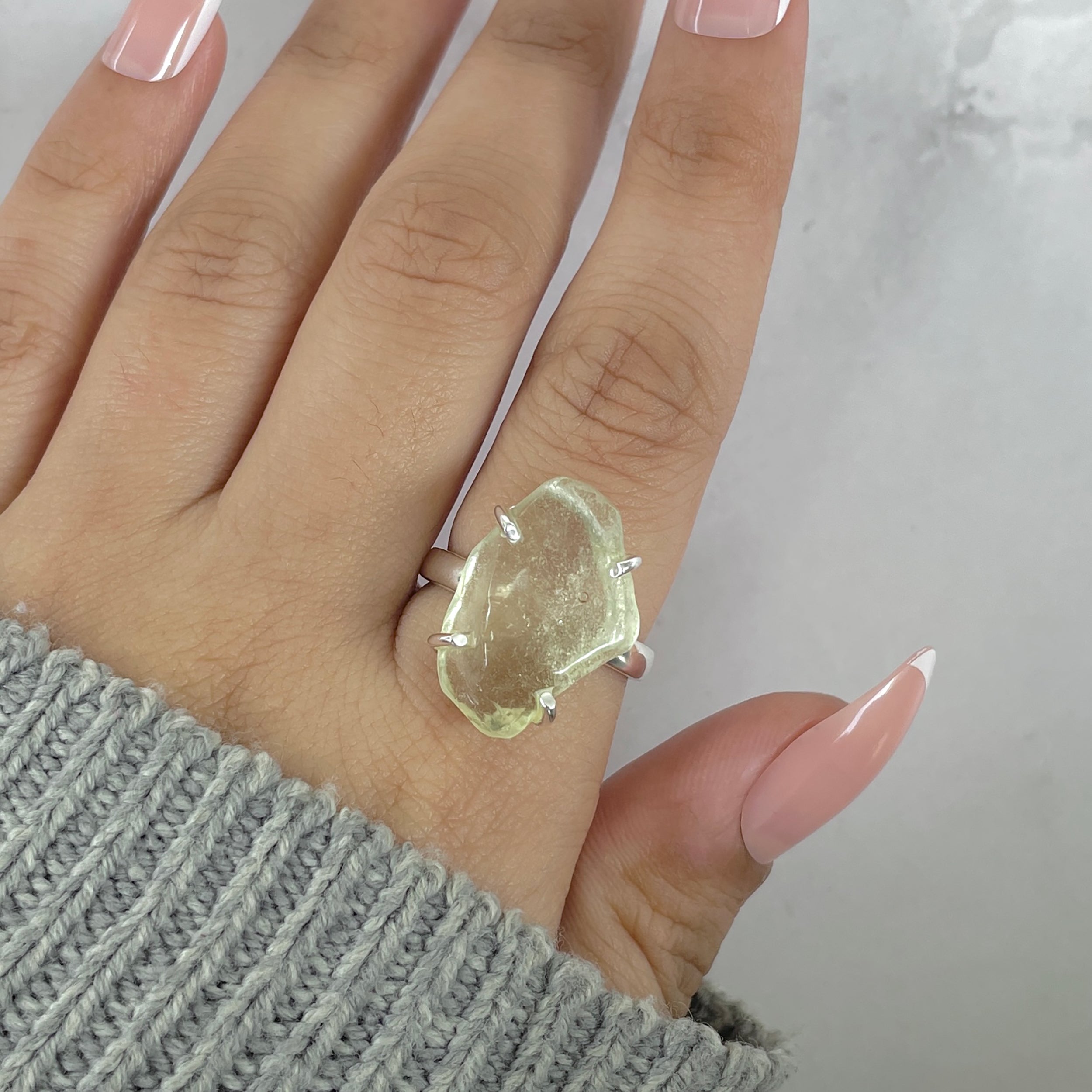 Libyan Desert Glass Ring Size 8-(LDG-R-78.)