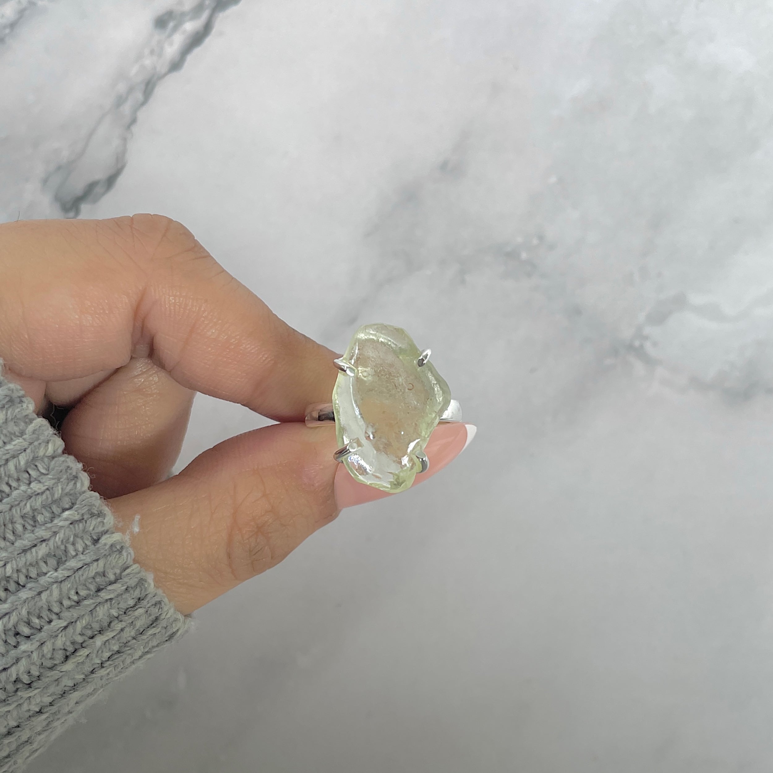 Libyan Desert Glass Ring Size 8-(LDG-R-78.)