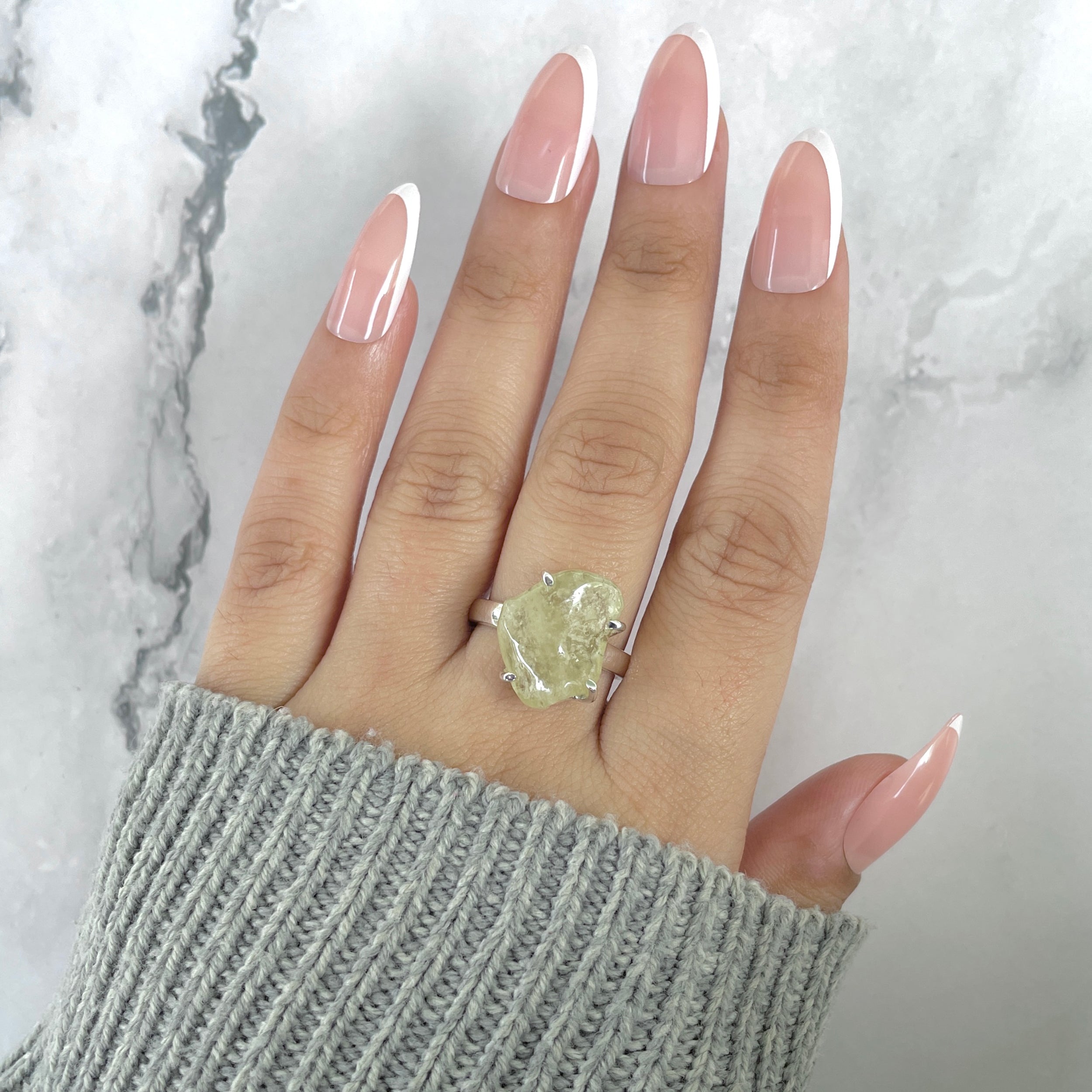 Libyan Desert Glass Ring Size 8-(LDG-R-79.)