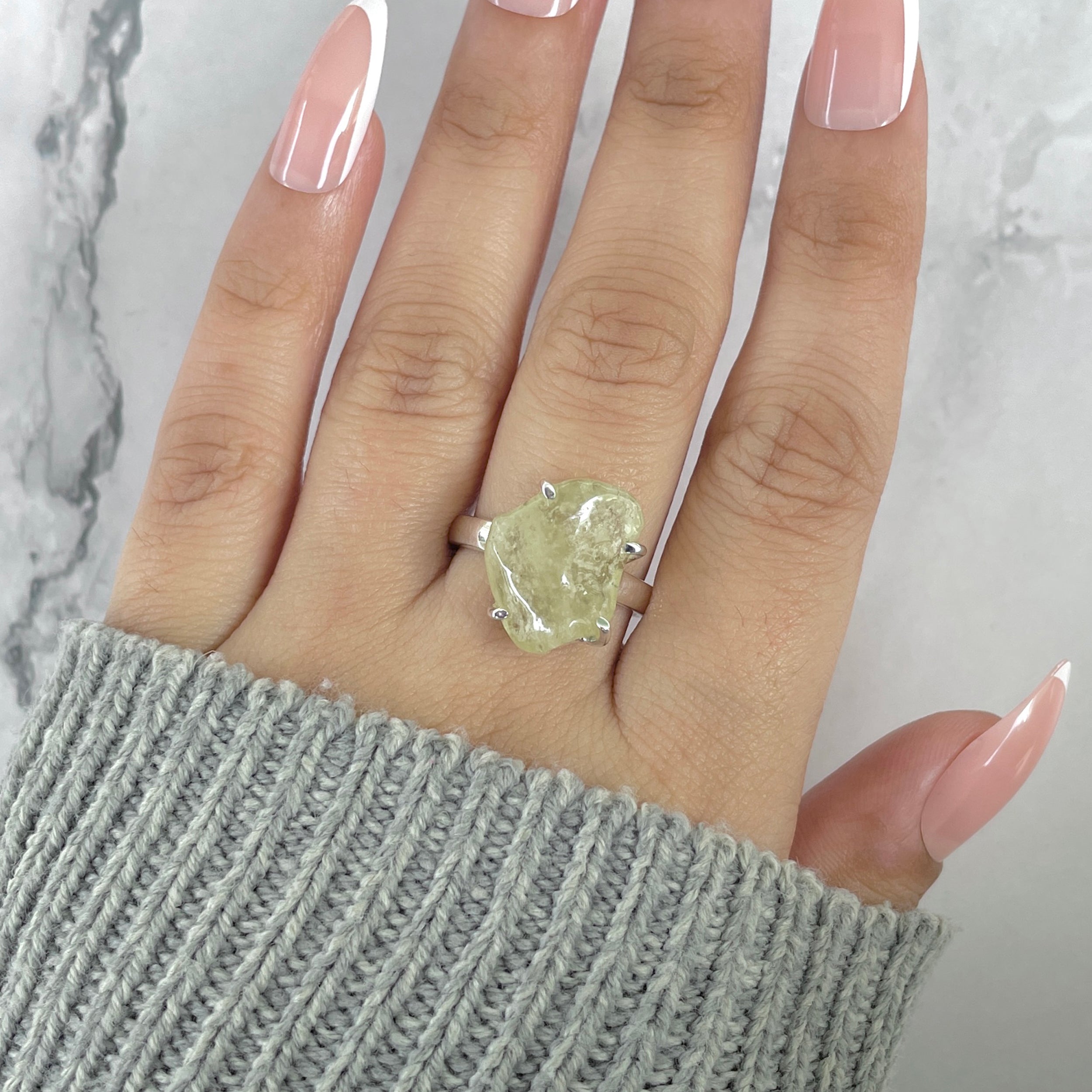 Libyan Desert Glass Ring Size 8-(LDG-R-79.)