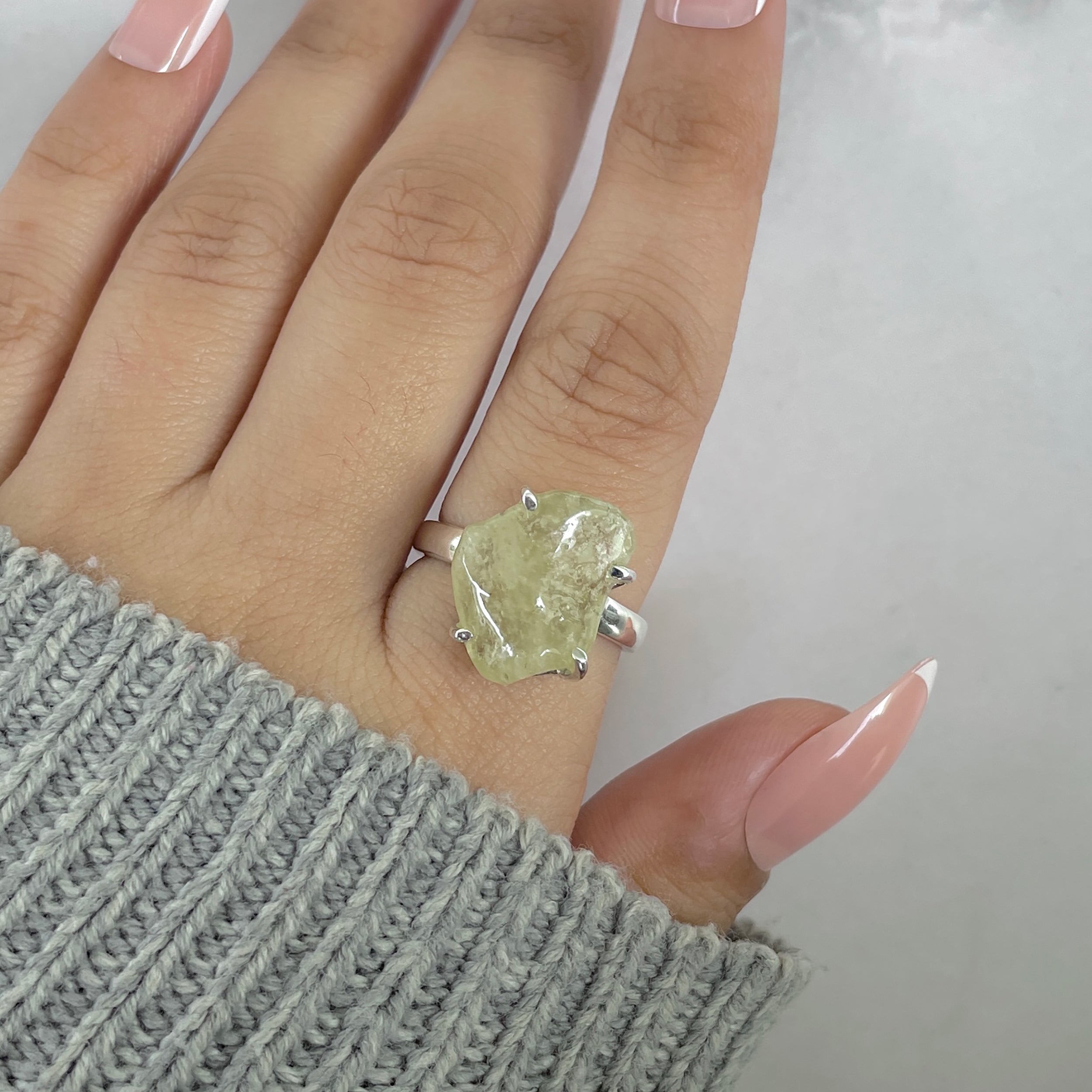 Libyan Desert Glass Ring Size 8-(LDG-R-79.)