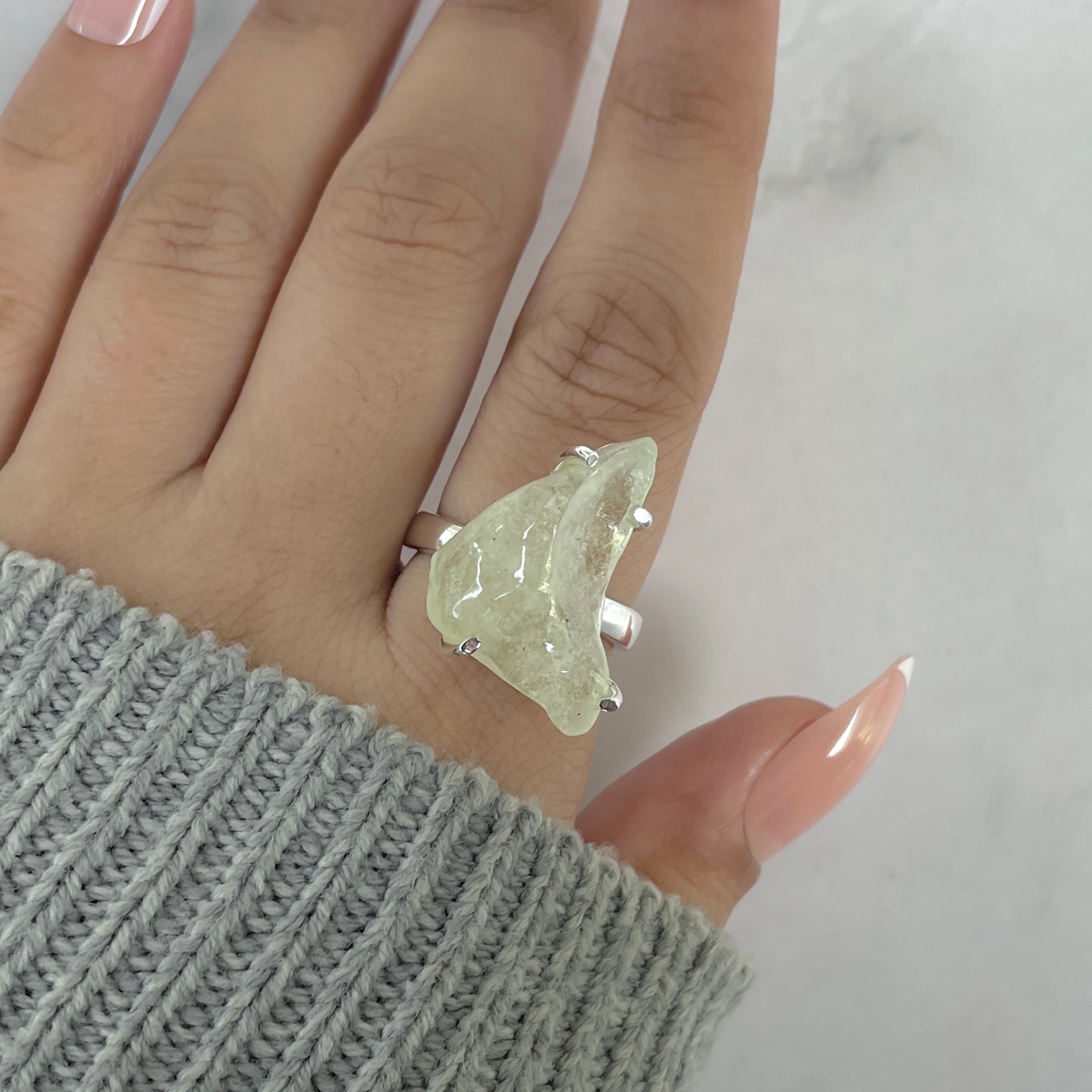 Libyan Desert Glass Ring Size 8-(LDG-R-80.)