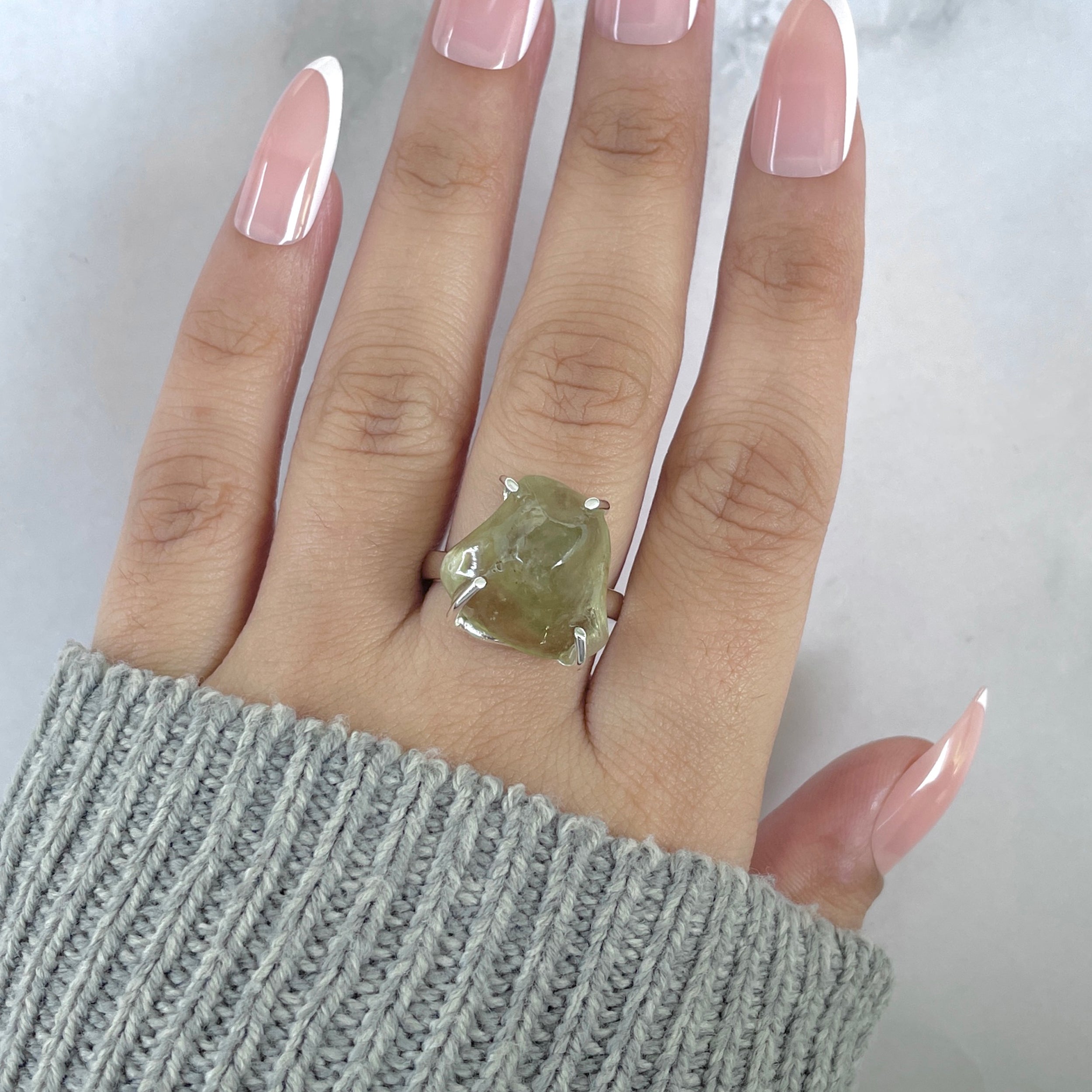 Libyan Desert Glass Ring Size 7-(LDG-R-81.)