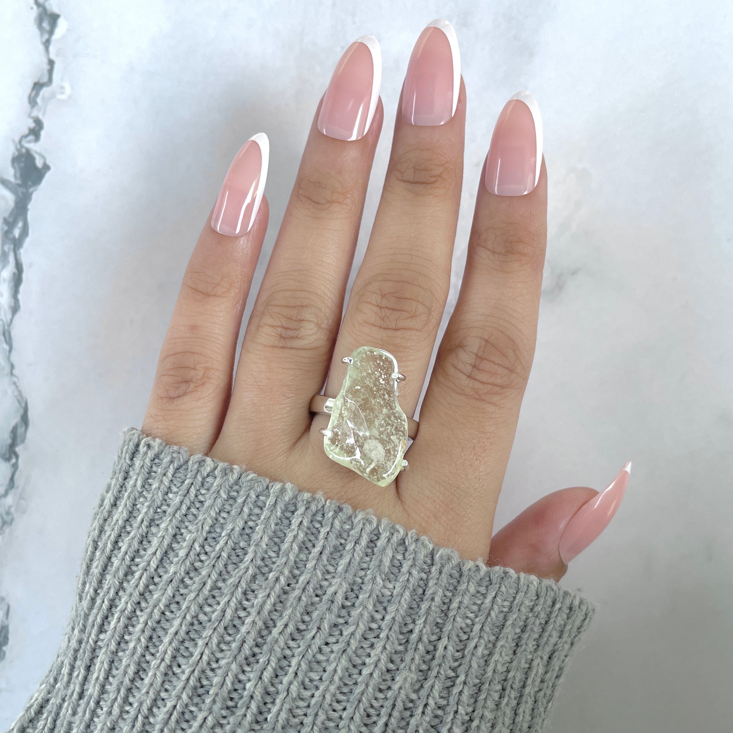 Libyan Desert Glass Ring Size 8-(LDG-R-83.)