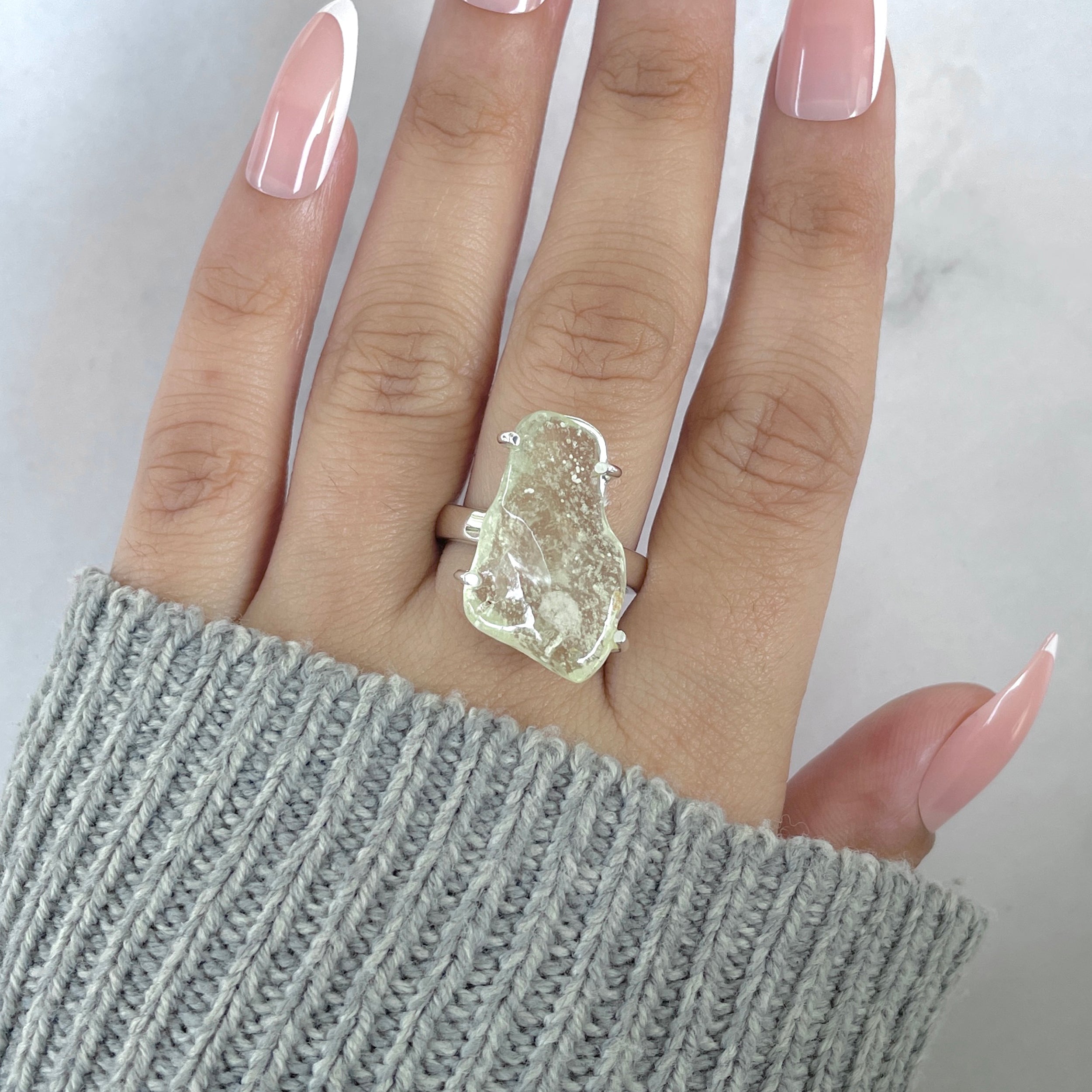 Libyan Desert Glass Ring Size 8-(LDG-R-83.)