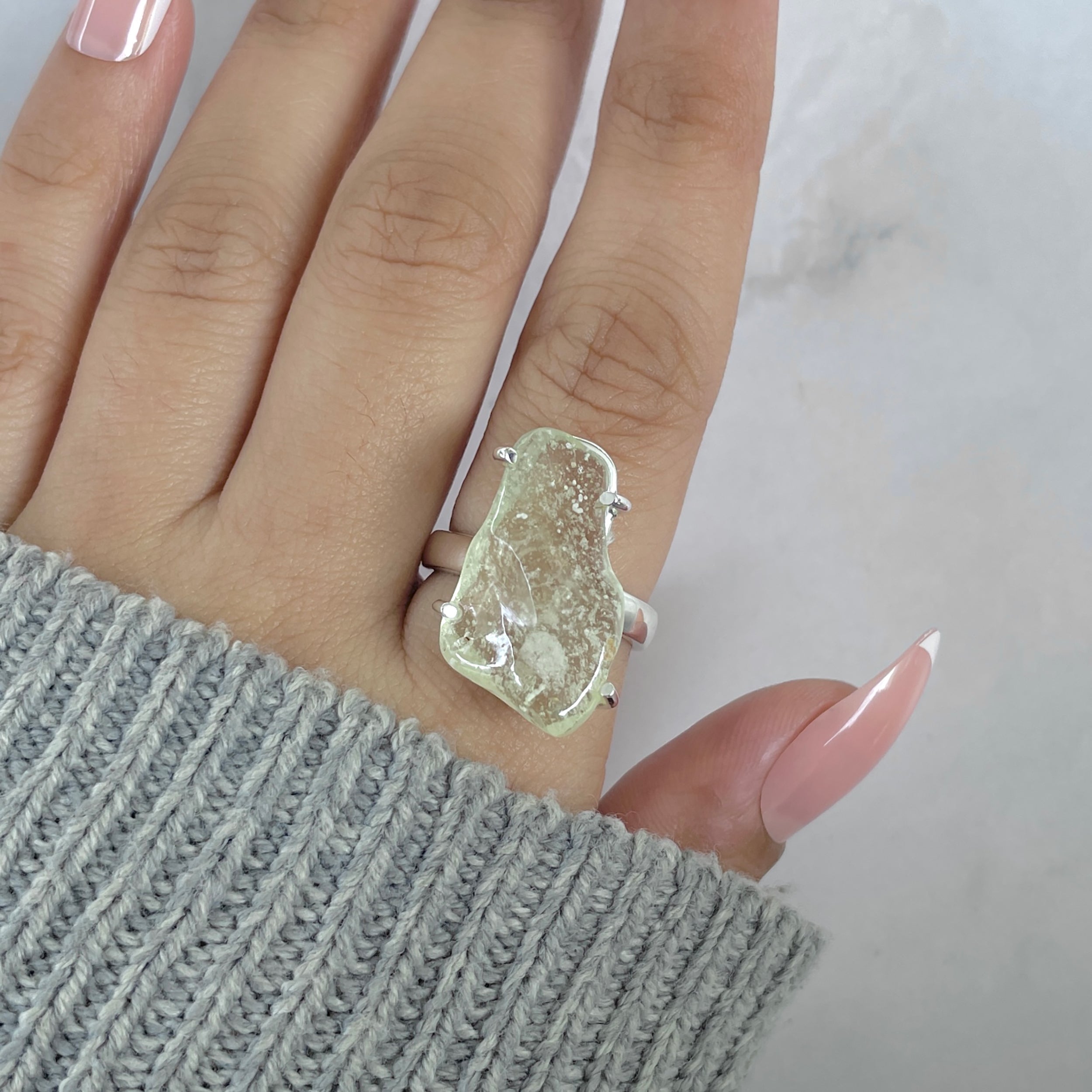 Libyan Desert Glass Ring Size 8-(LDG-R-83.)