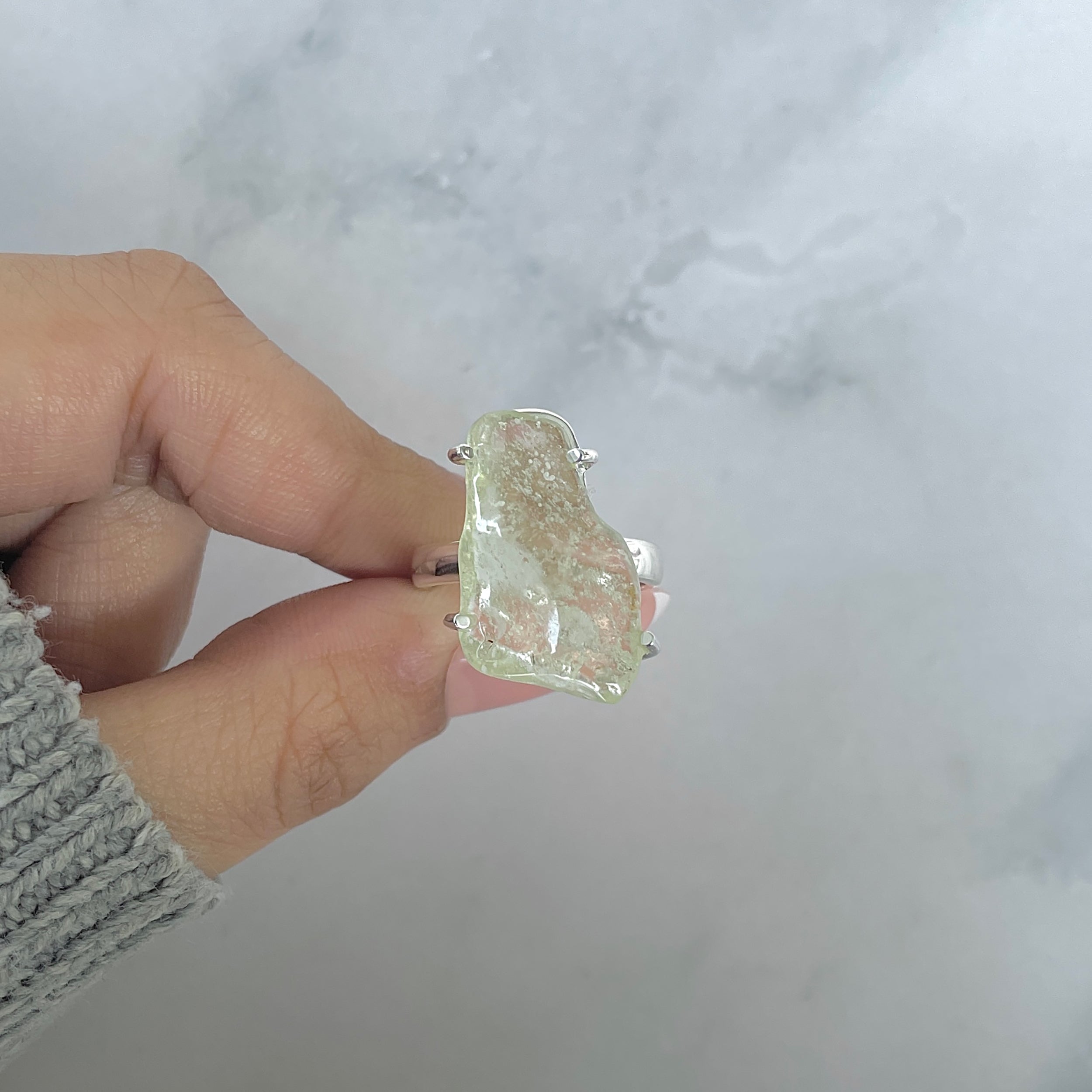 Libyan Desert Glass Ring Size 8-(LDG-R-83.)