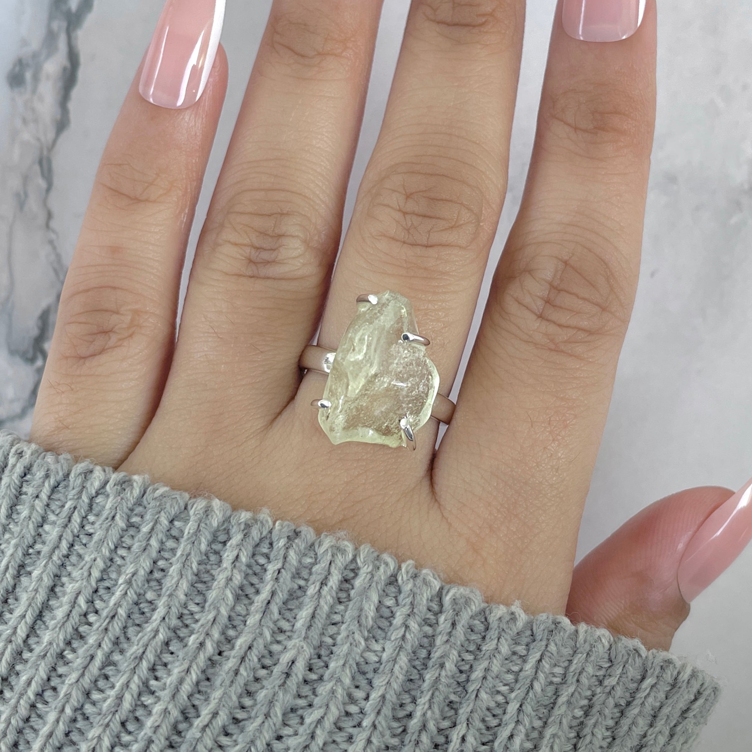 Libyan Desert Glass Ring Size 7-(LDG-R-84.)