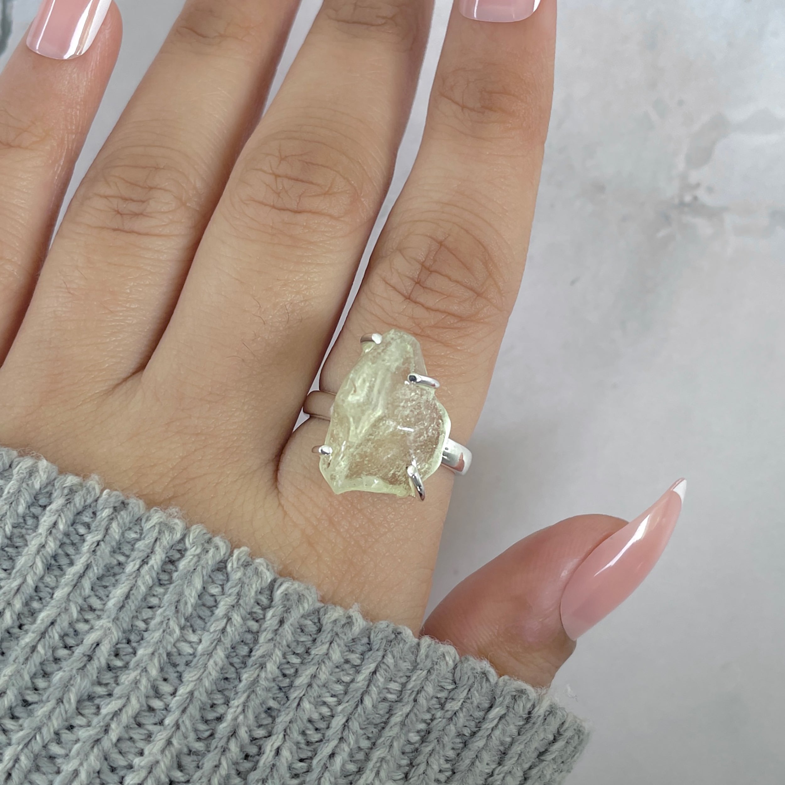 Libyan Desert Glass Ring Size 7-(LDG-R-84.)