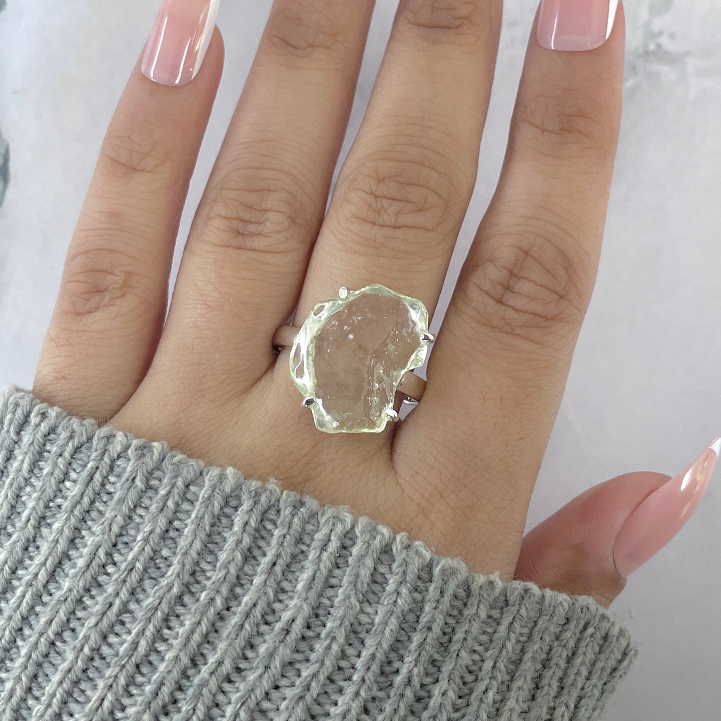 Libyan Desert Glass Ring Size 10-(LDG-R-85.)