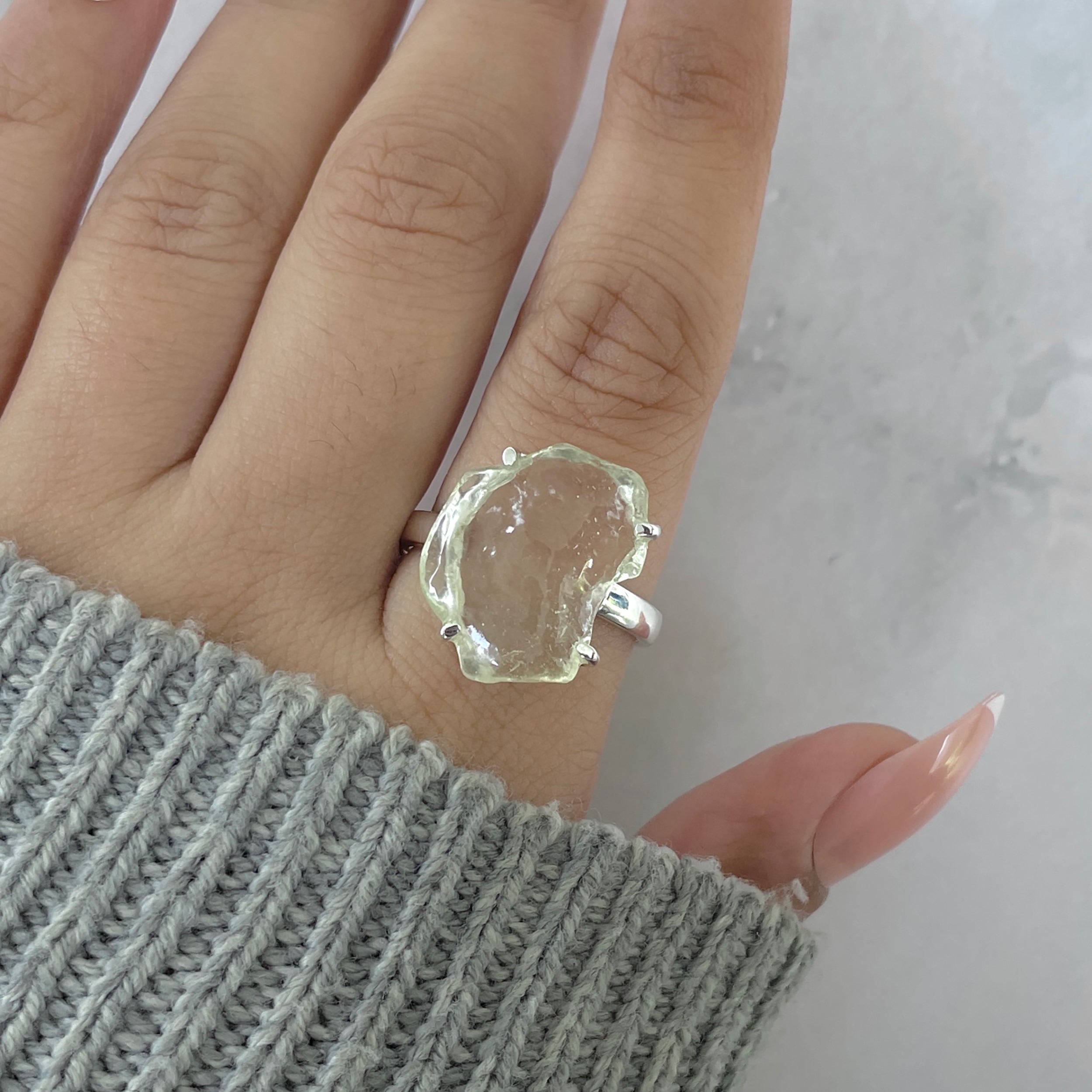 Libyan Desert Glass Ring Size 10-(LDG-R-85.)