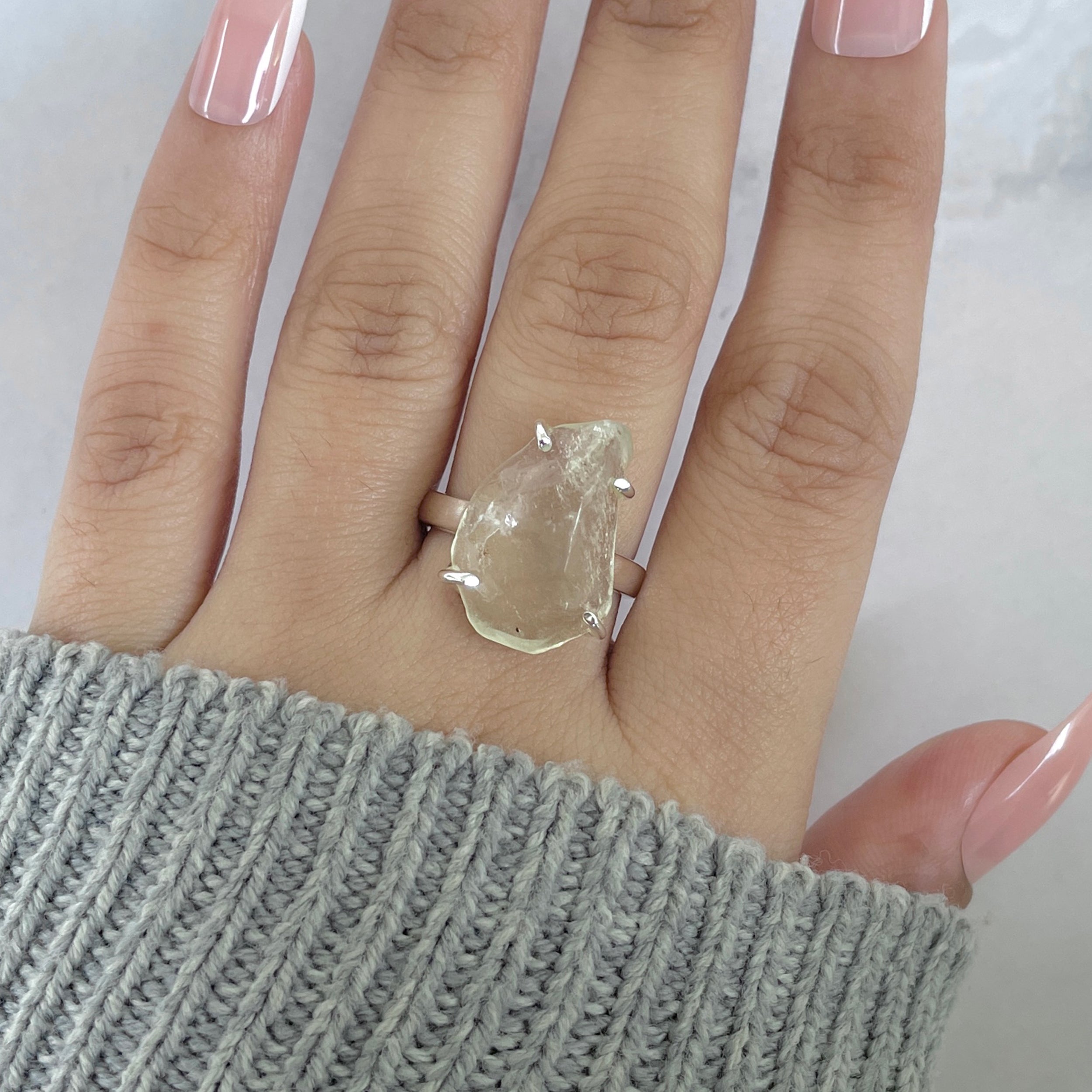Libyan Desert Glass Ring Size 7-(LDG-R-86.)
