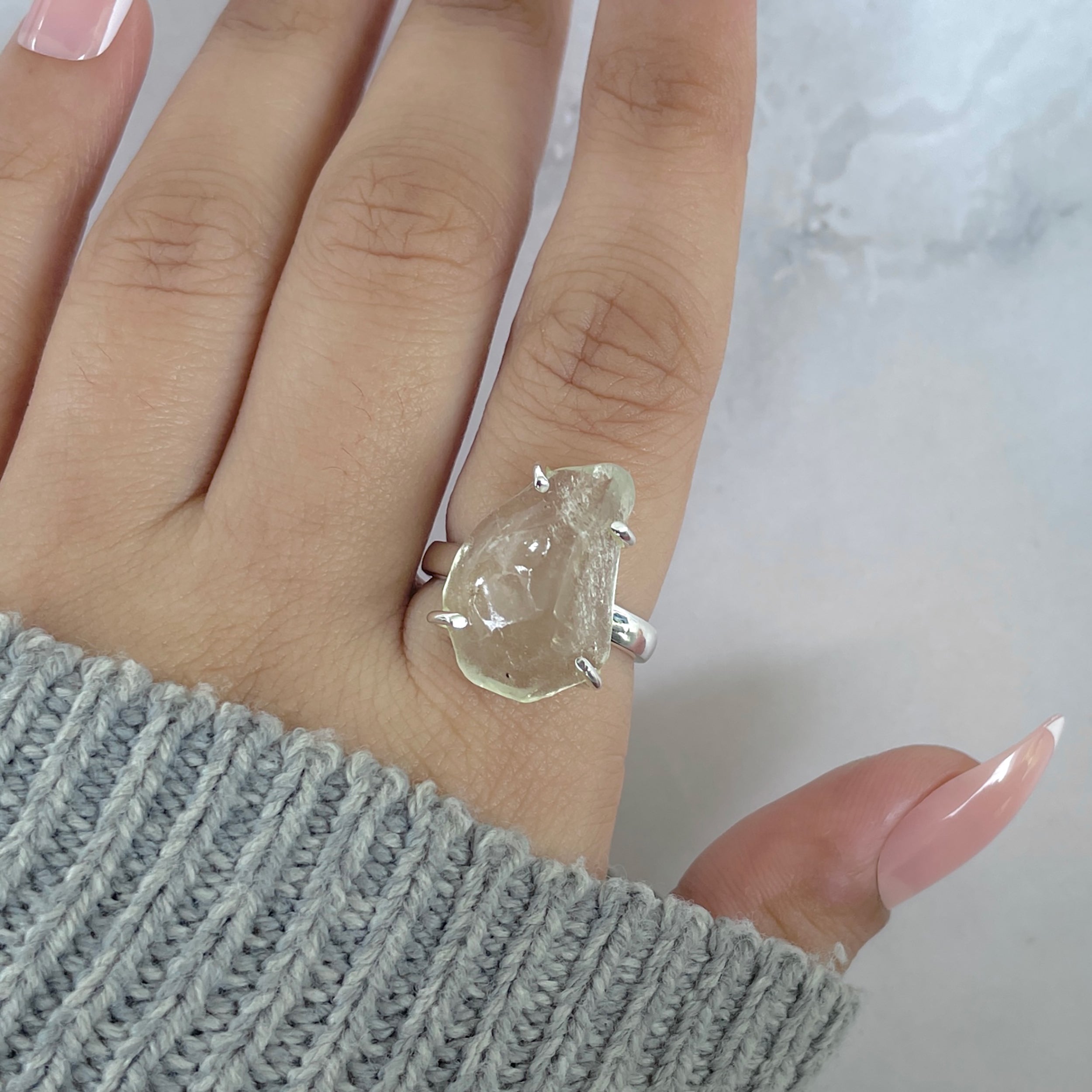 Libyan Desert Glass Ring Size 7-(LDG-R-86.)