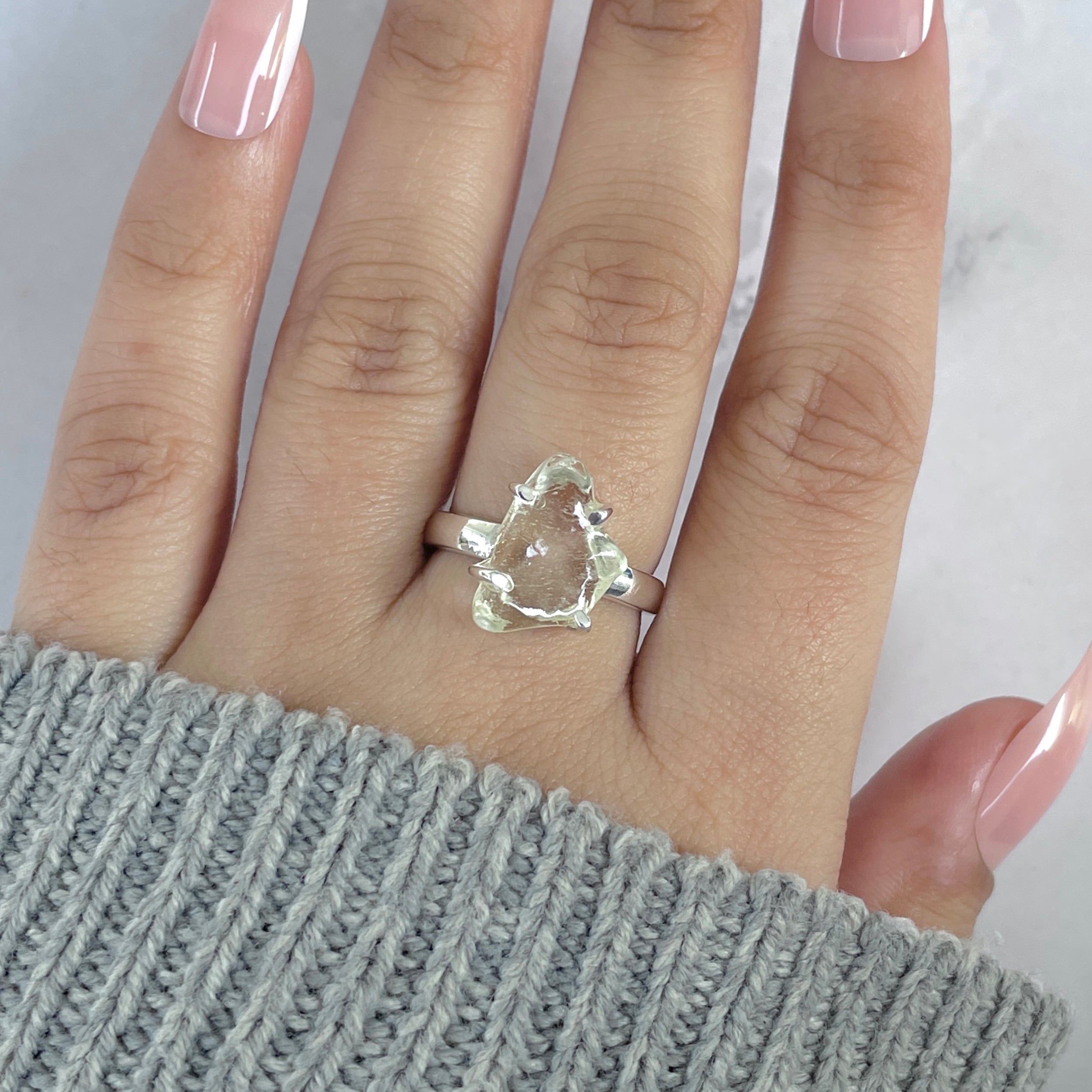 Libyan Desert Glass Ring Size 7-(LDG-R-87.)