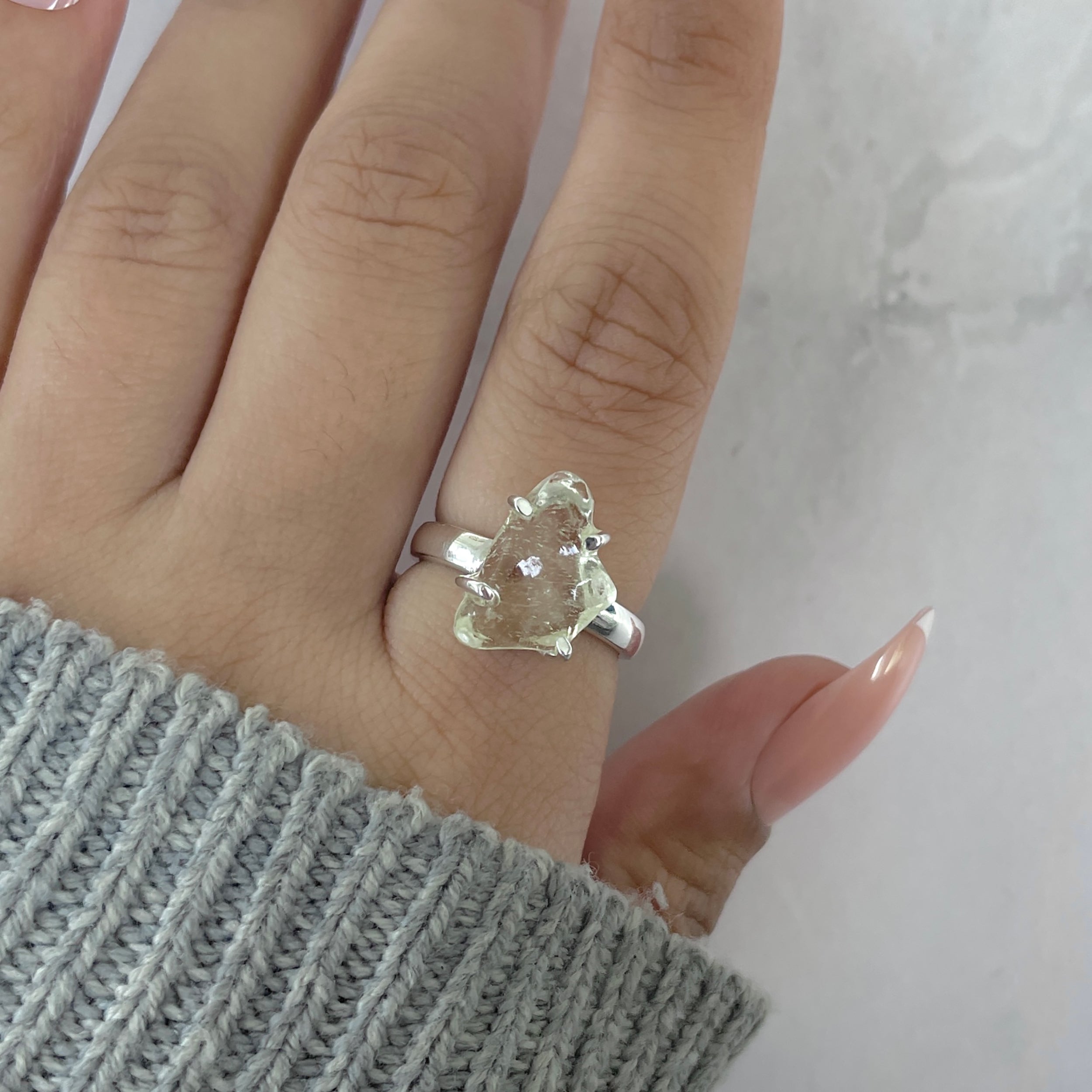 Libyan Desert Glass Ring Size 7-(LDG-R-87.)