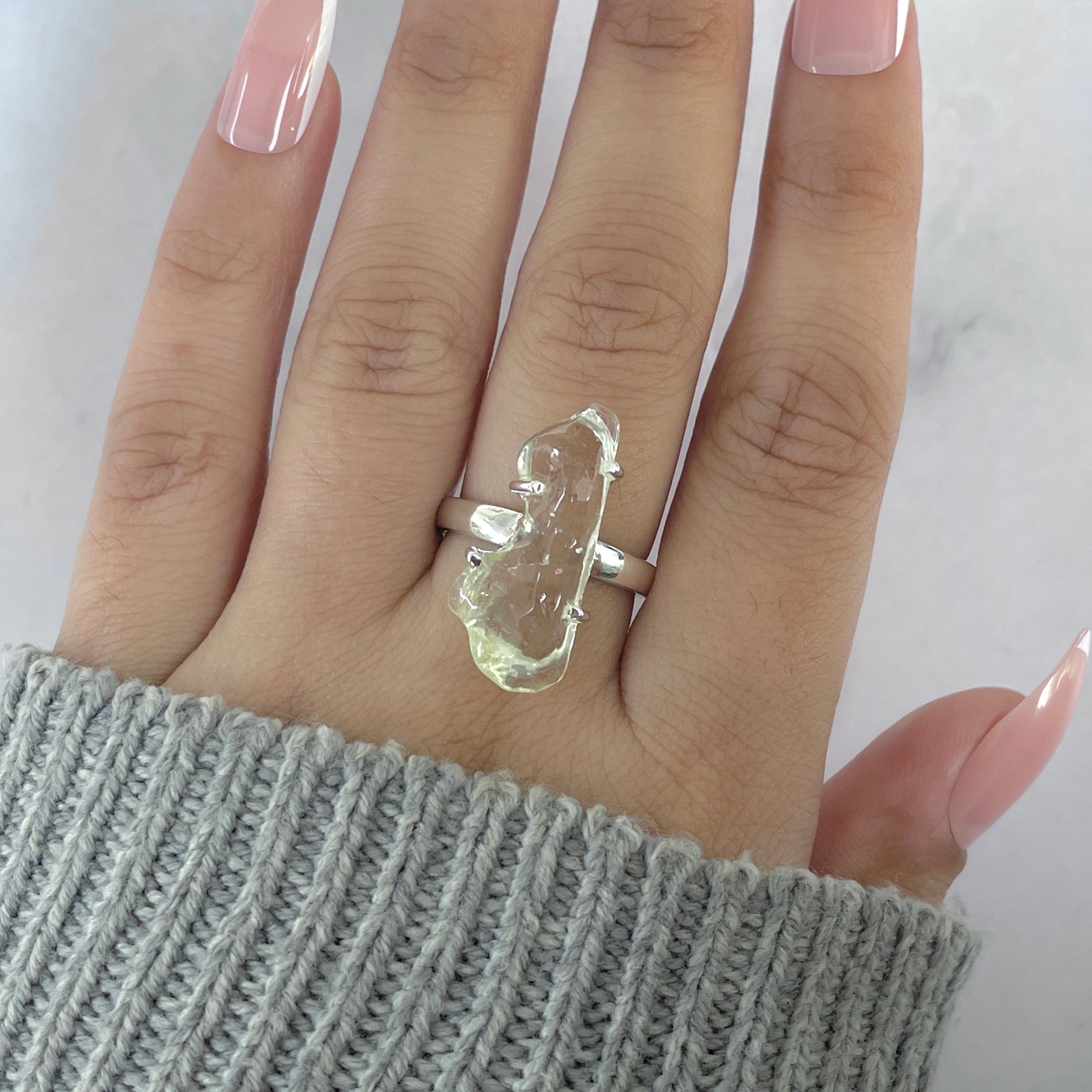 Libyan Desert Glass Ring Size 7-(LDG-R-88.)