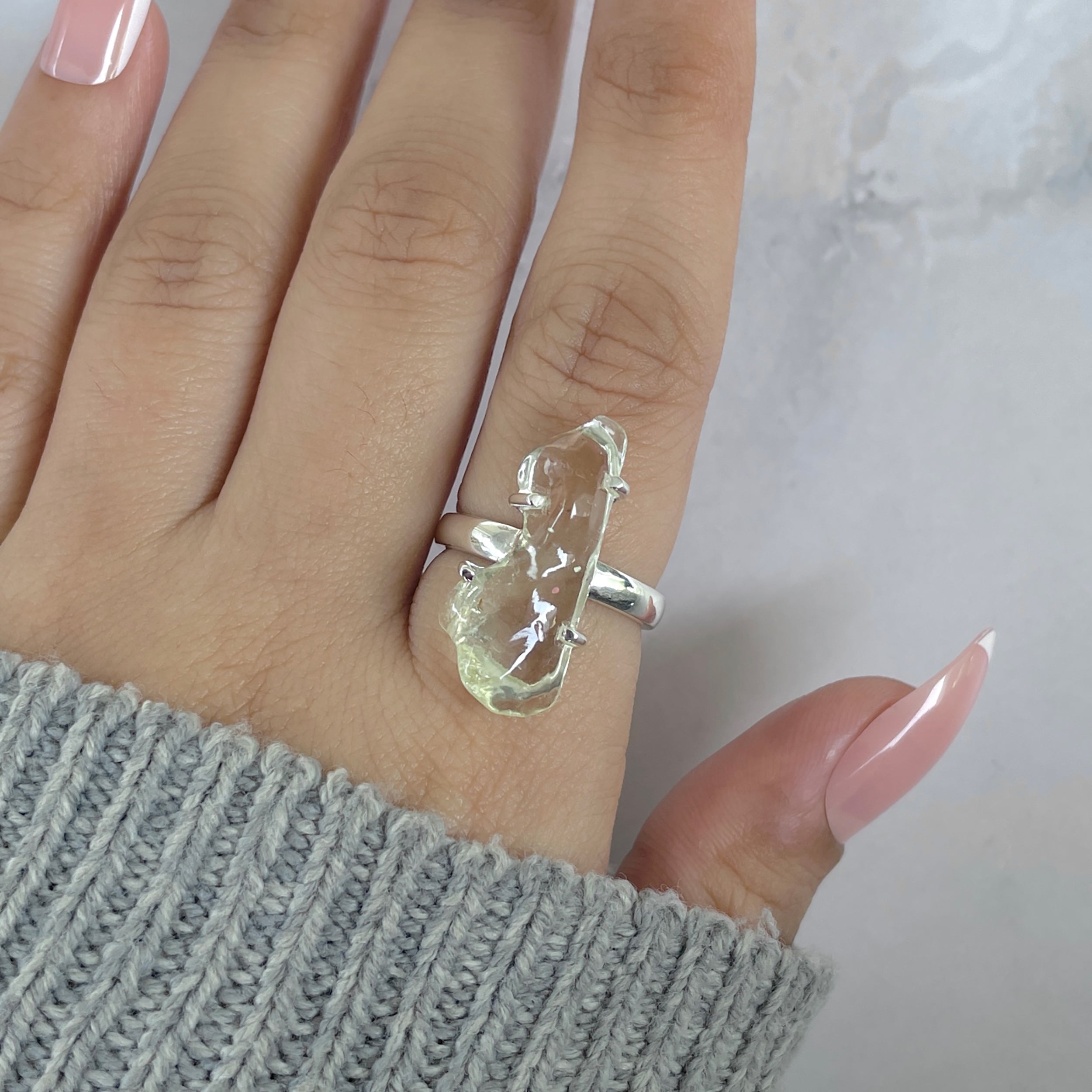Libyan Desert Glass Ring Size 7-(LDG-R-88.)