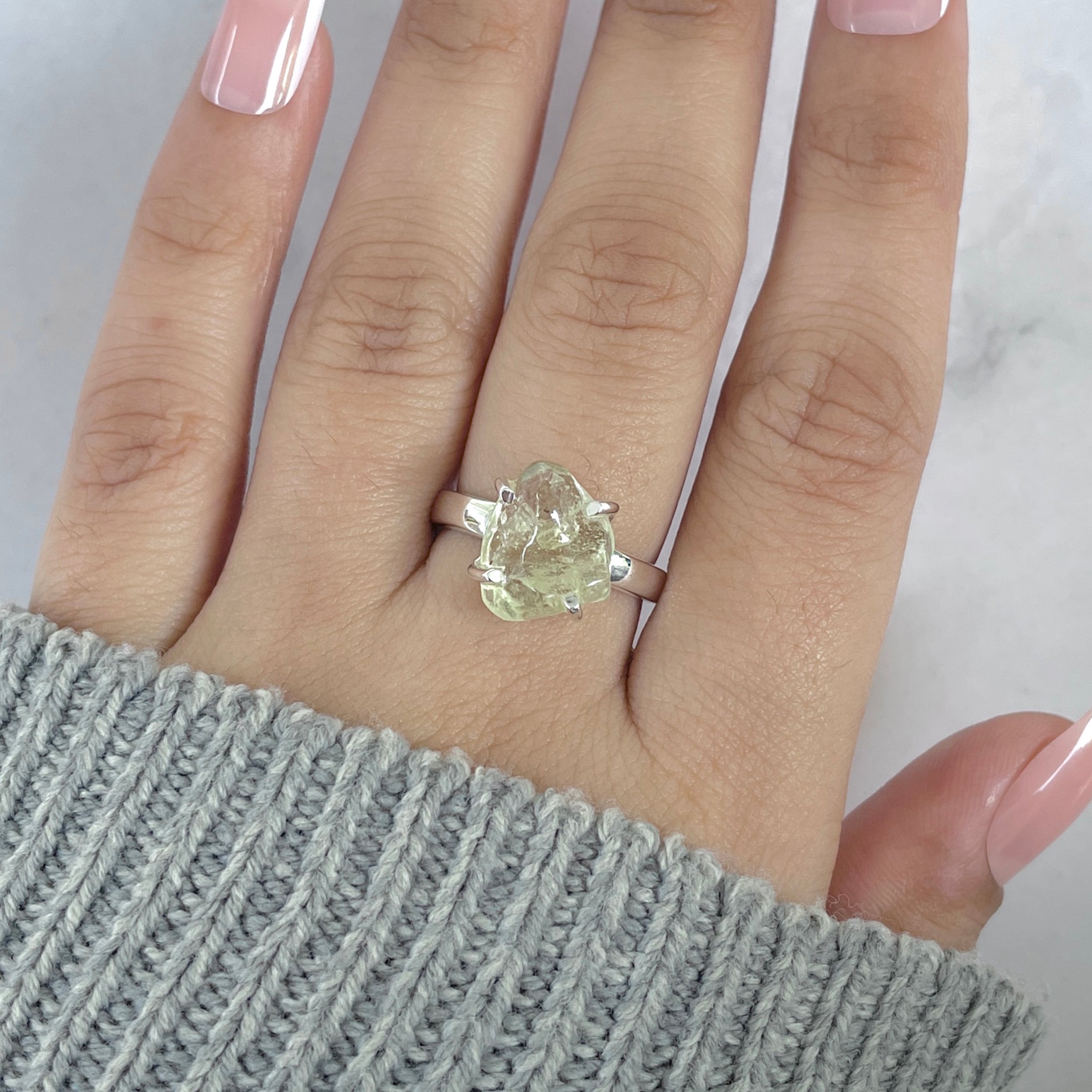 Libyan Desert Glass Ring Size 7-(LDG-R-89.)