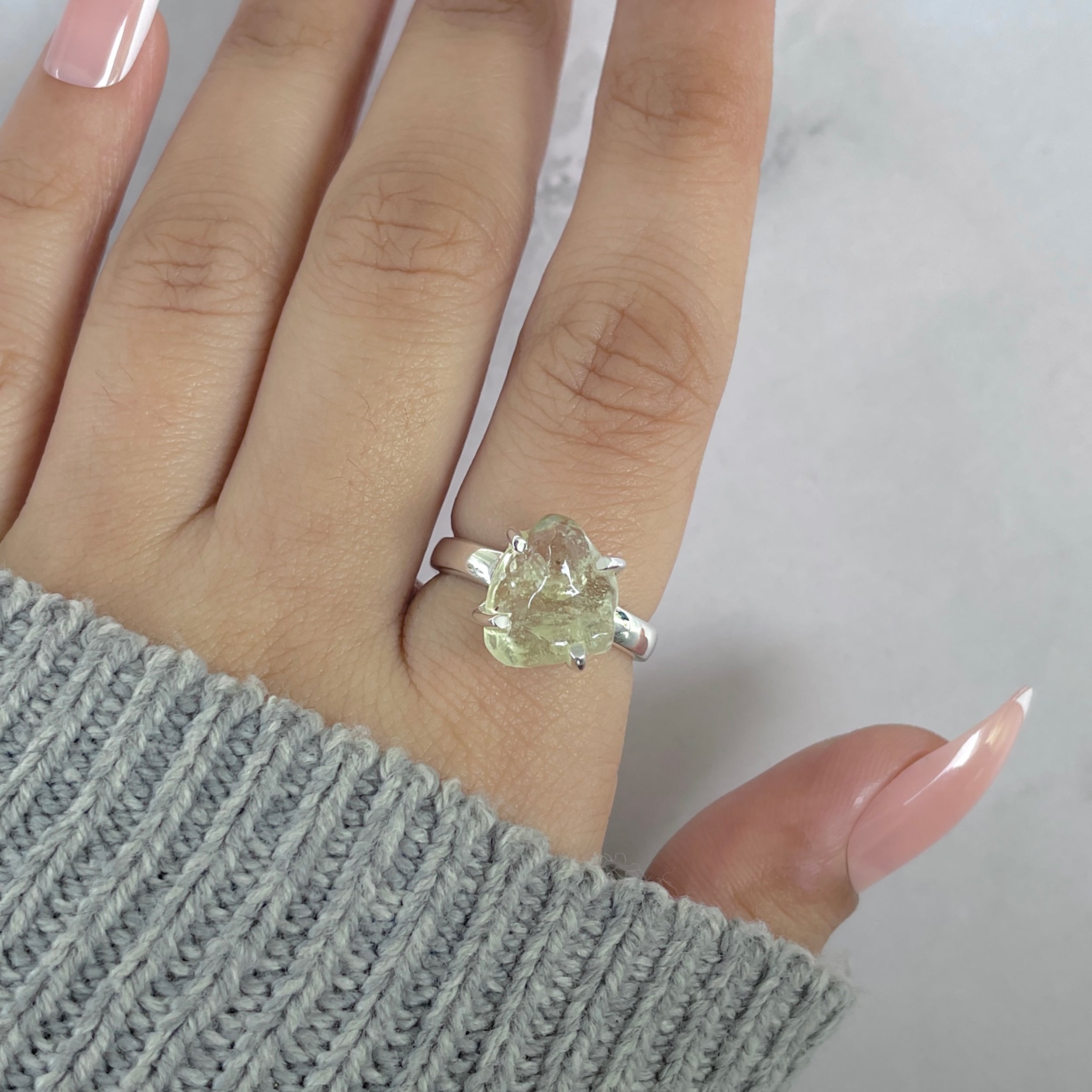 Libyan Desert Glass Ring Size 7-(LDG-R-89.)