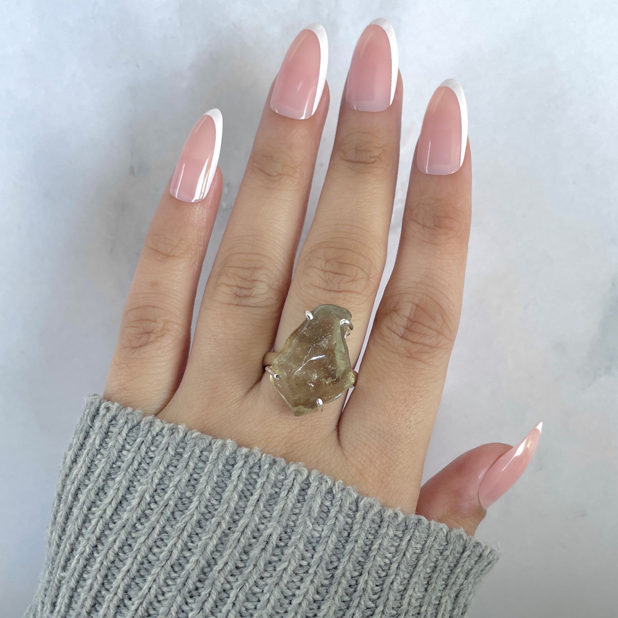 Libyan Desert Glass Ring Size 7-(LDG-R-90.)