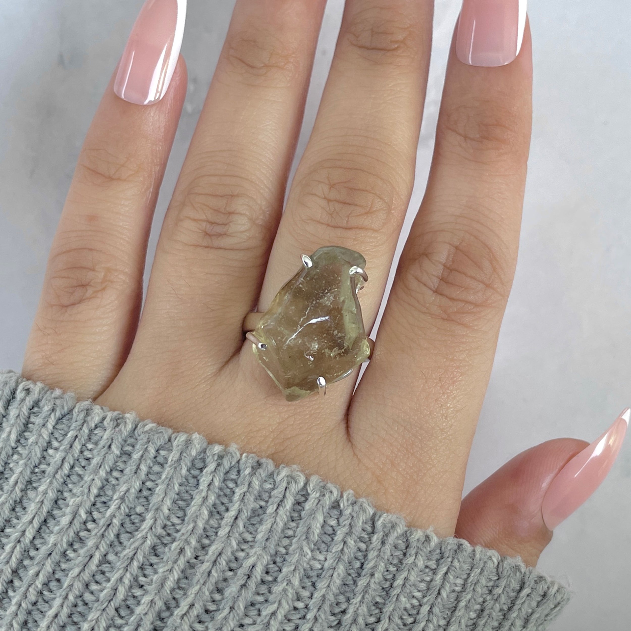 Libyan Desert Glass Ring Size 7-(LDG-R-90.)