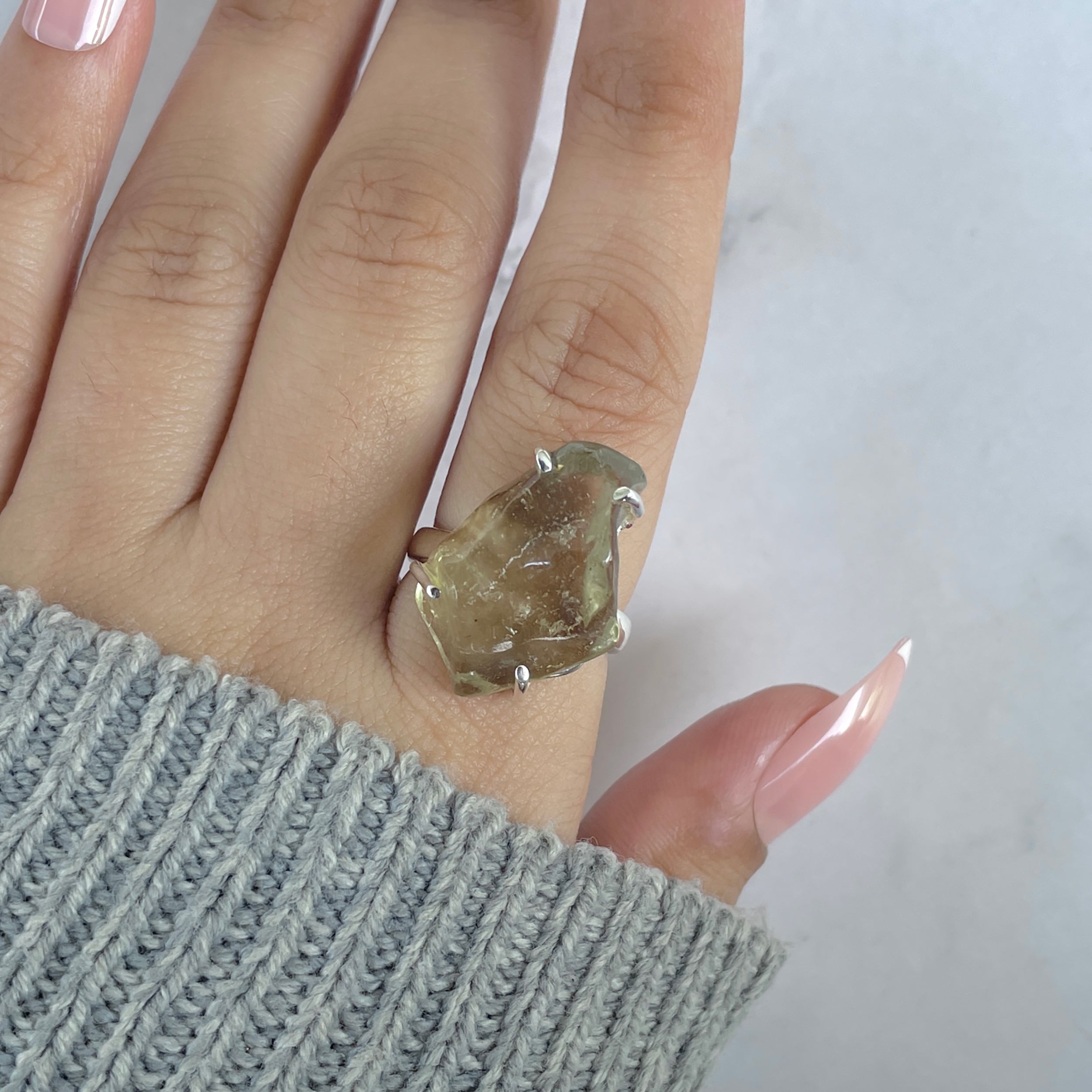 Libyan Desert Glass Ring Size 7-(LDG-R-90.)