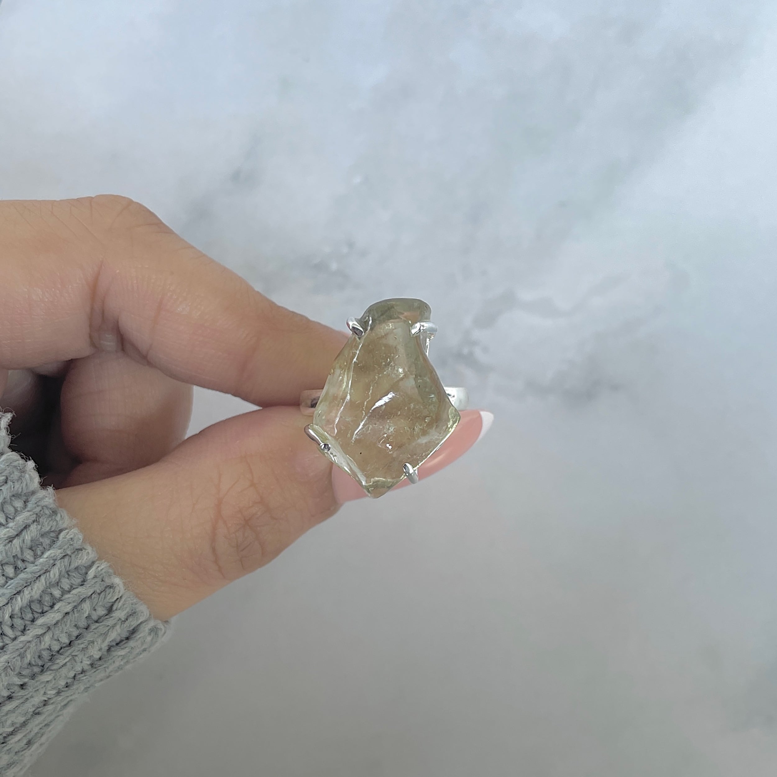 Libyan Desert Glass Ring Size 7-(LDG-R-90.)
