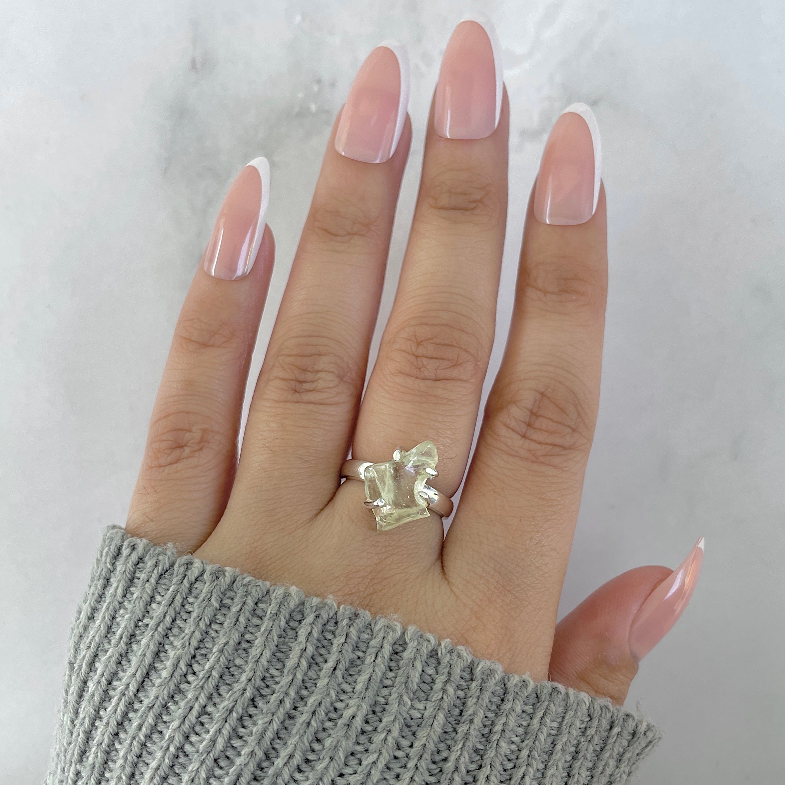 Libyan Desert Glass Ring Size 5-(LDG-R-91.)