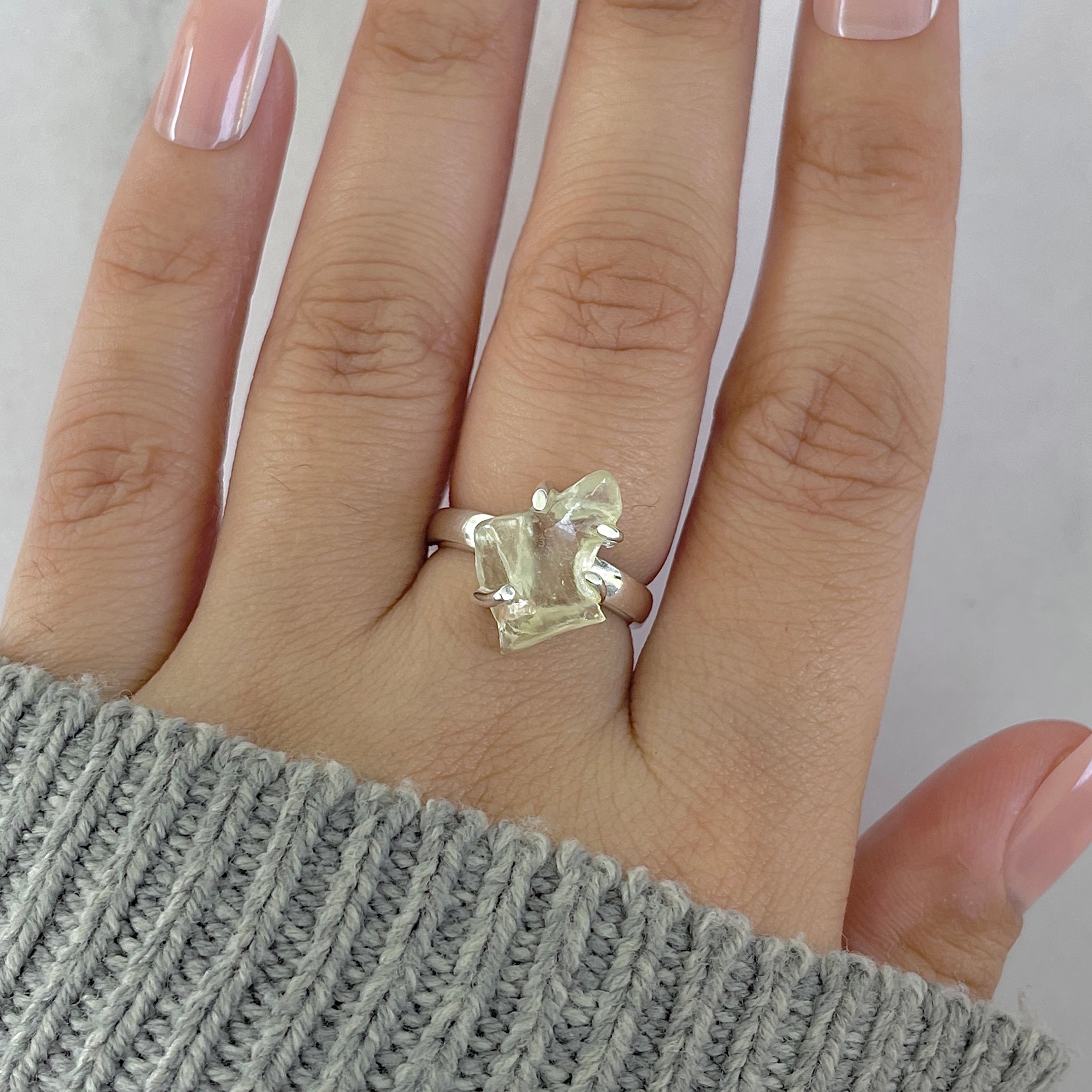 Libyan Desert Glass Ring Size 5-(LDG-R-91.)