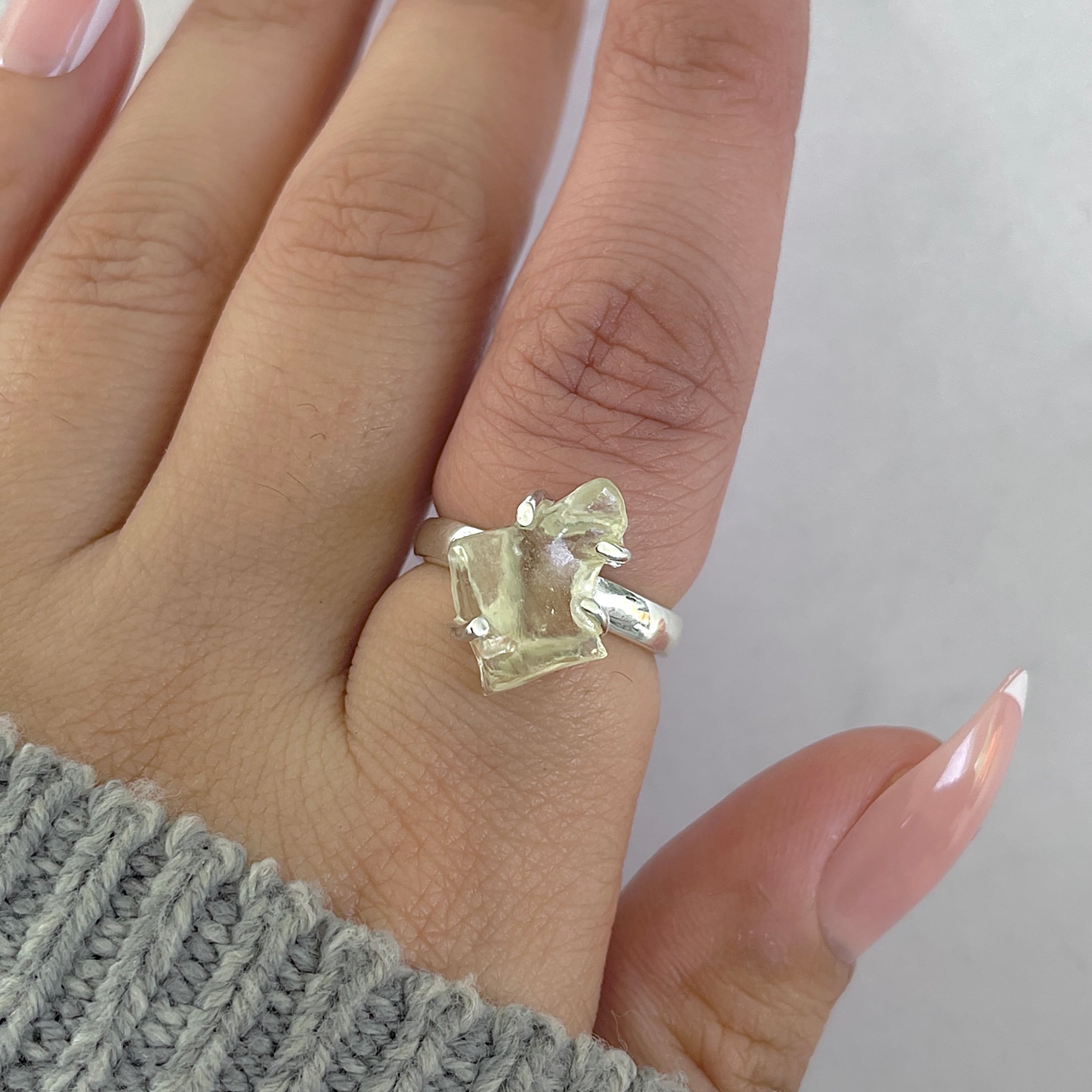 Libyan Desert Glass Ring Size 5-(LDG-R-91.)