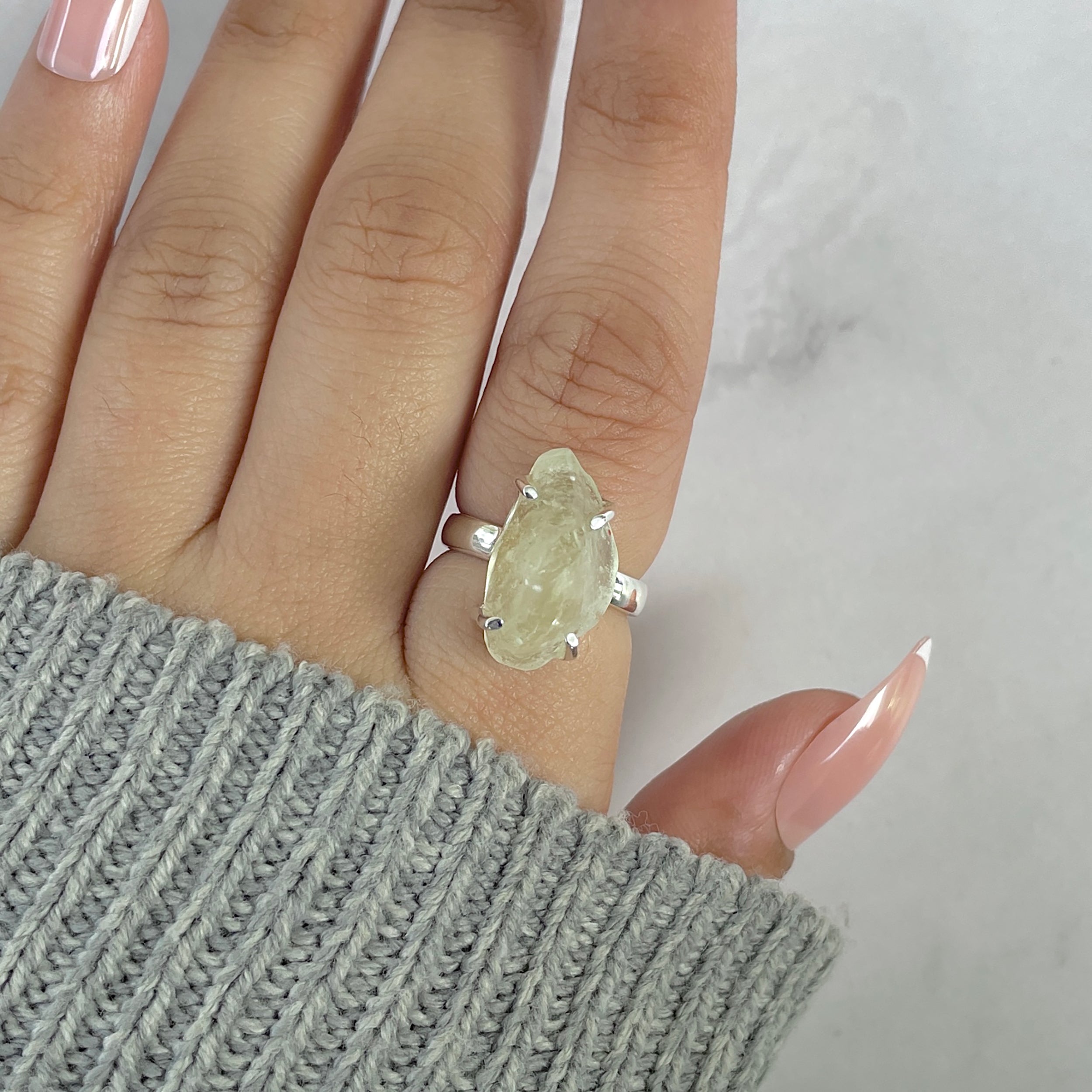 Libyan Desert Glass Ring Size 5-(LDG-R-92.)