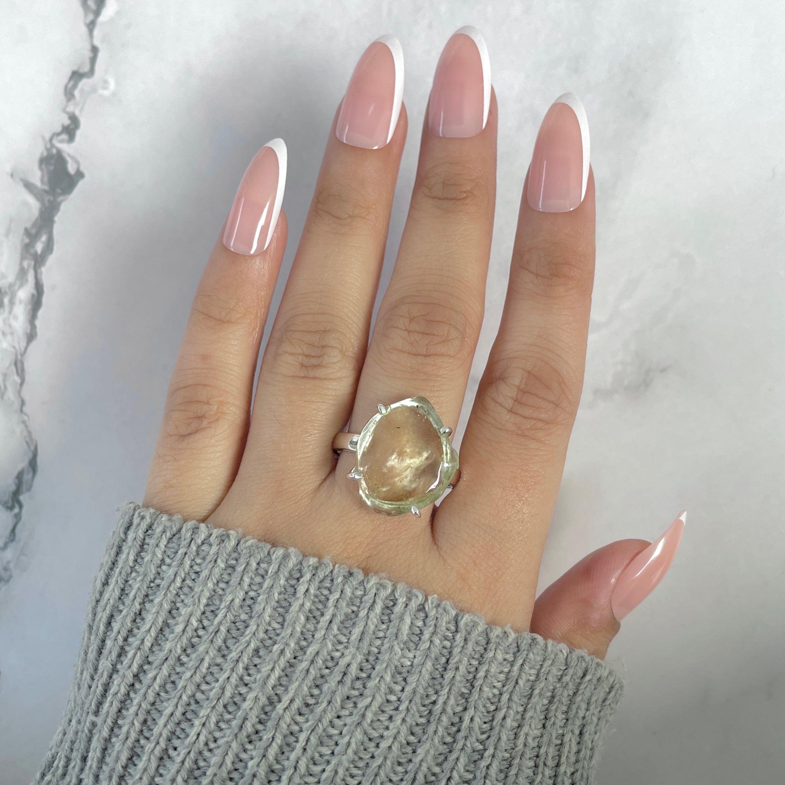 Libyan Desert Glass Ring Size 10-(LDG-R-93.)