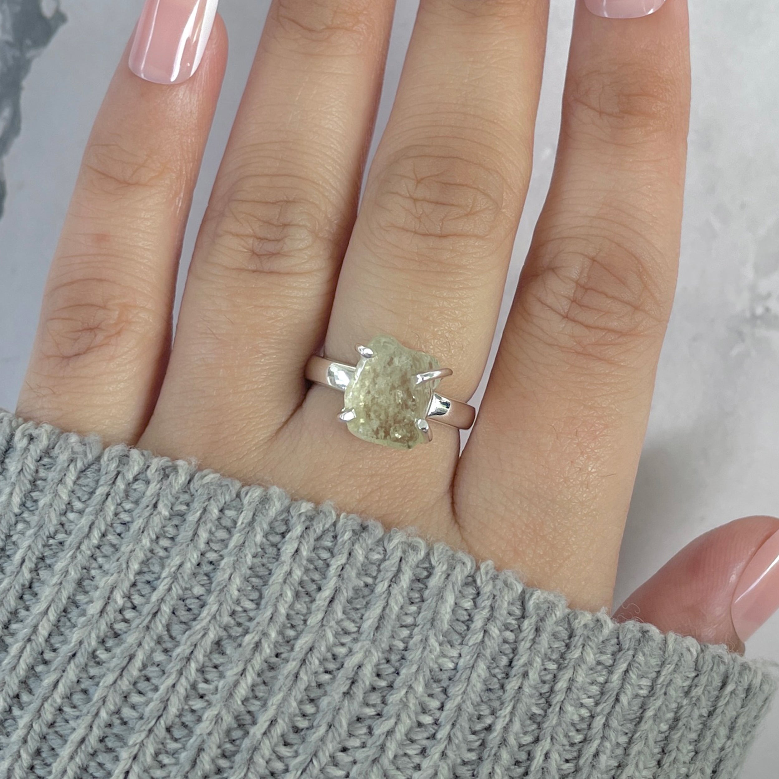 Libyan Desert Glass Ring Size 6-(LDG-R-94.)