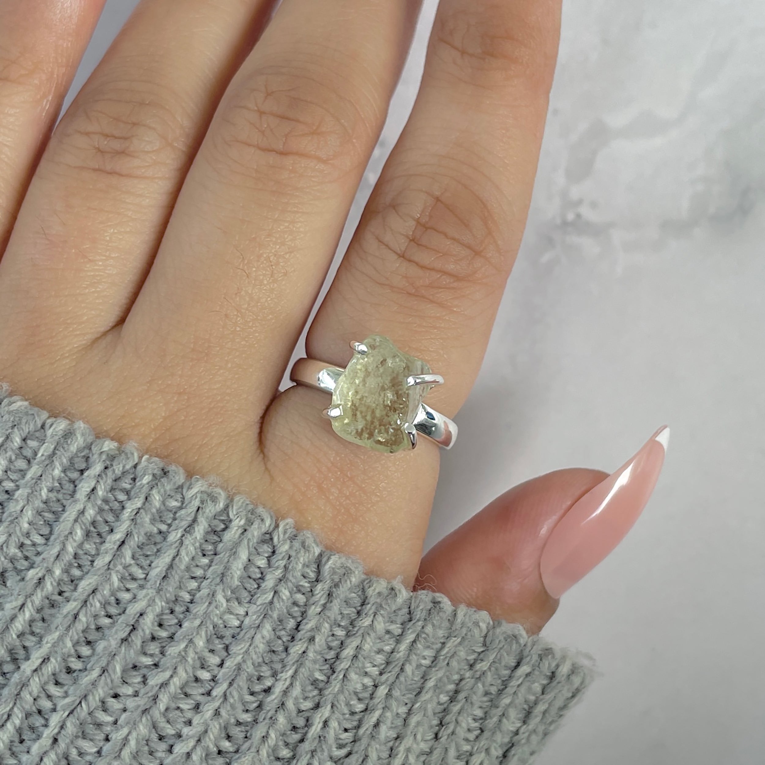 Libyan Desert Glass Ring Size 6-(LDG-R-94.)
