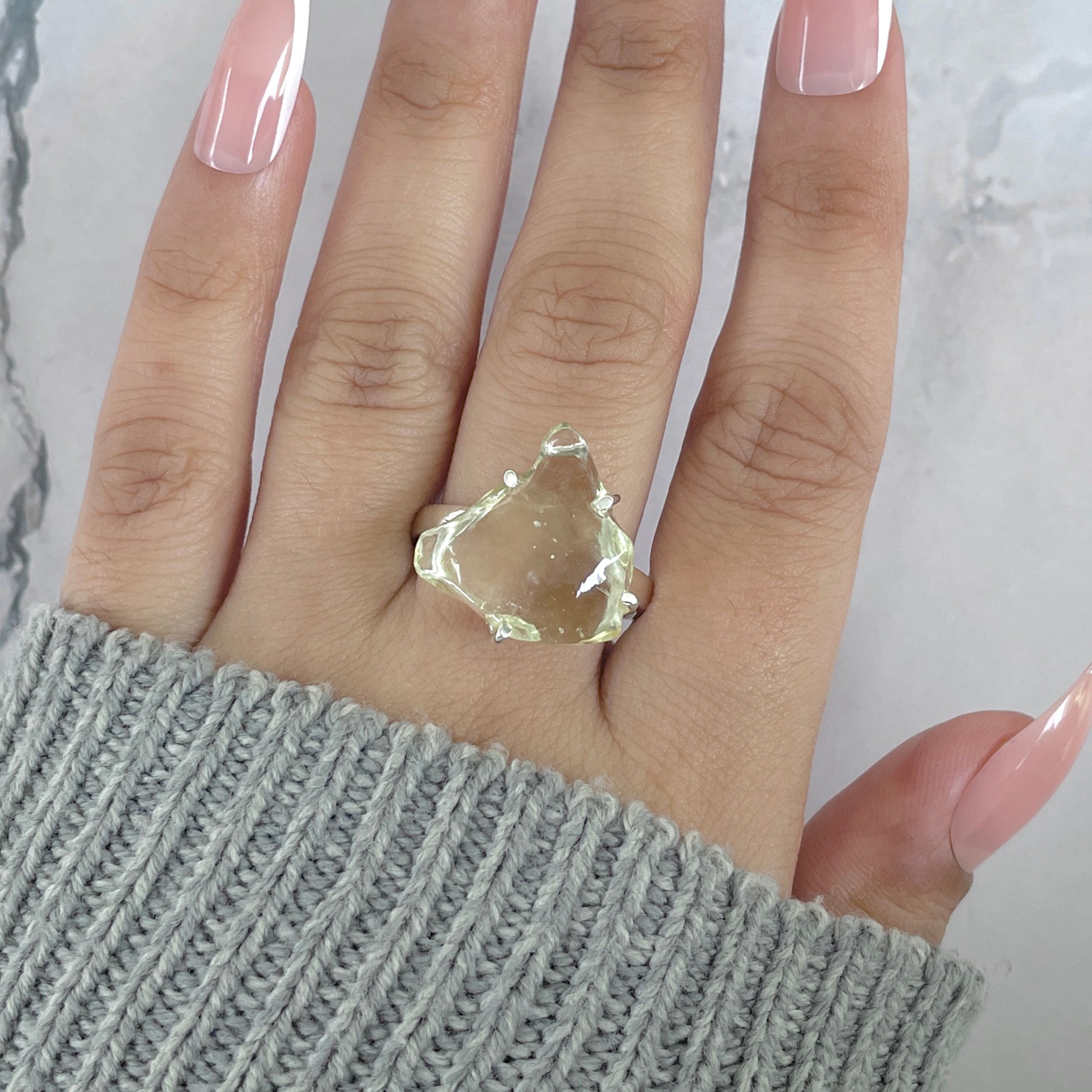 Libyan Desert Glass Ring Size 10-(LDG-R-96.)