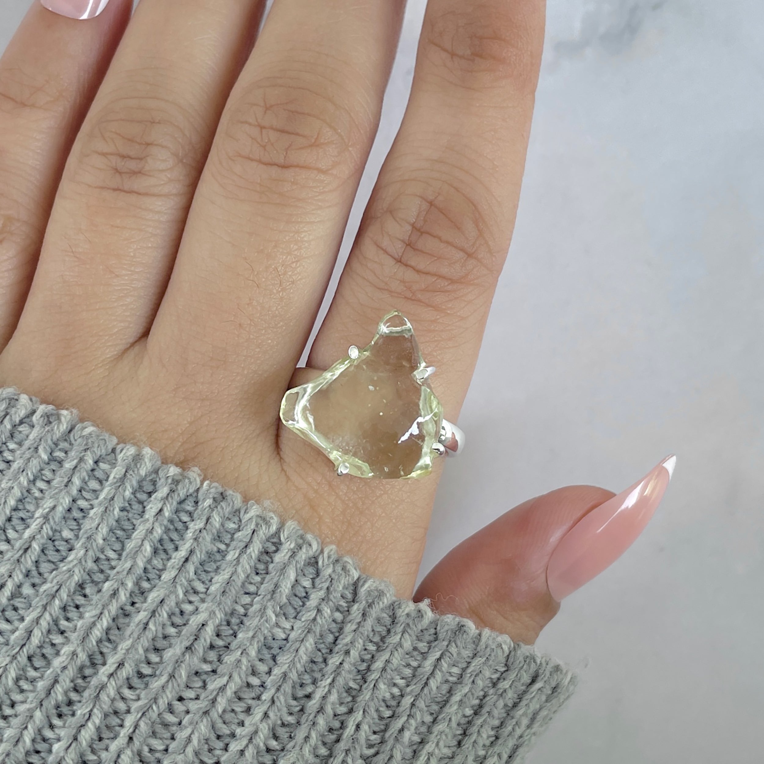 Libyan Desert Glass Ring Size 10-(LDG-R-96.)