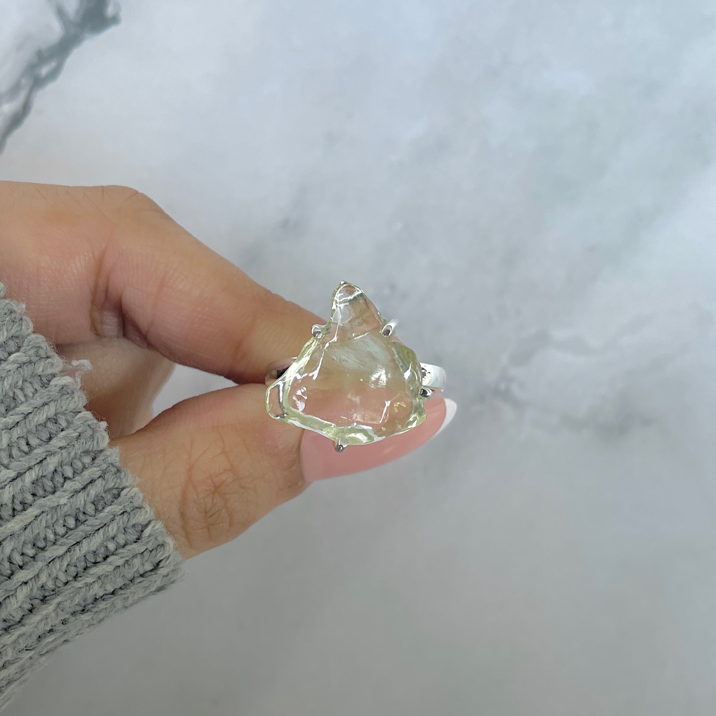 Libyan Desert Glass Ring Size 10-(LDG-R-96.)