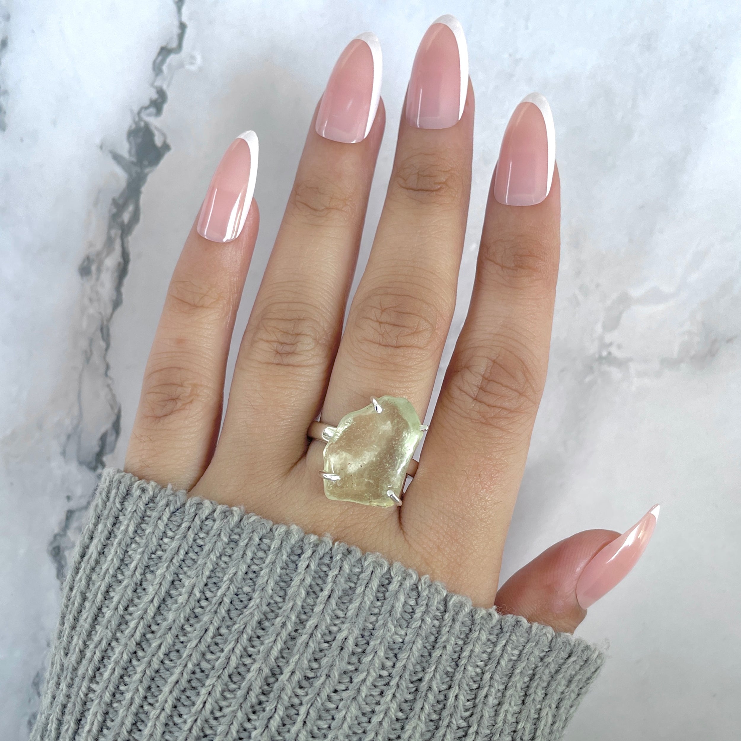 Libyan Desert Glass Ring Size 8-(LDG-R-97.)