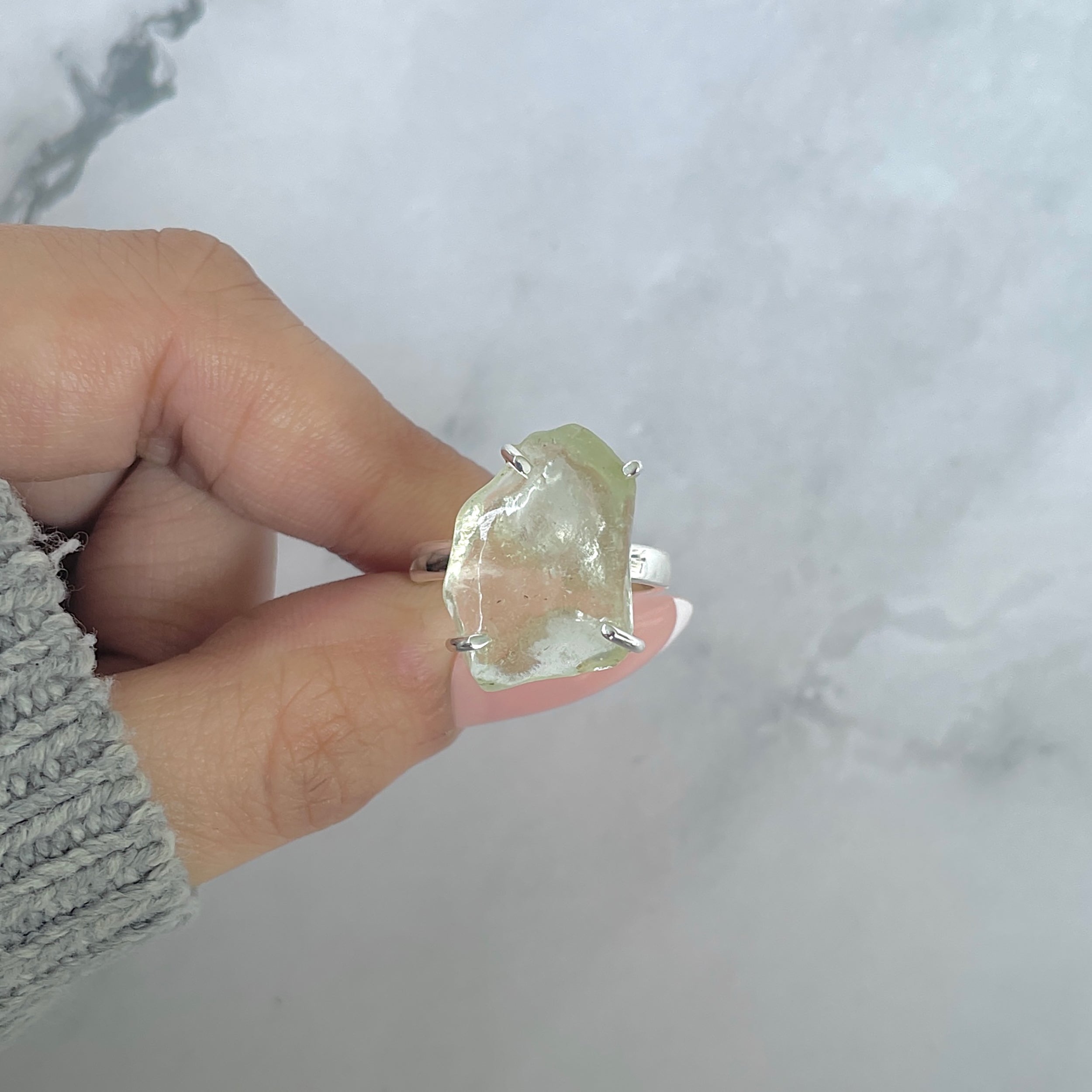 Libyan Desert Glass Ring Size 8-(LDG-R-97.)