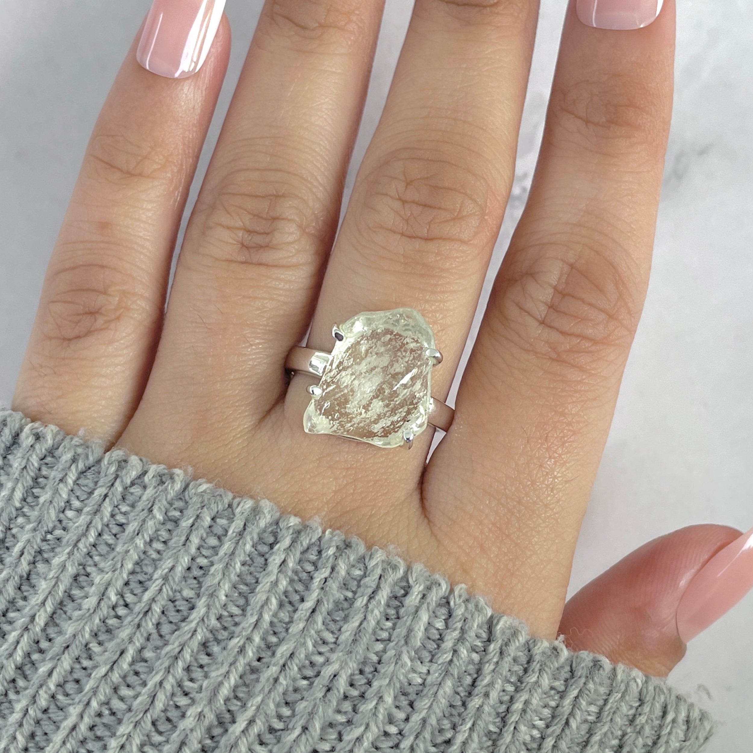 Libyan Desert Glass Ring Size 8-(LDG-R-98.)