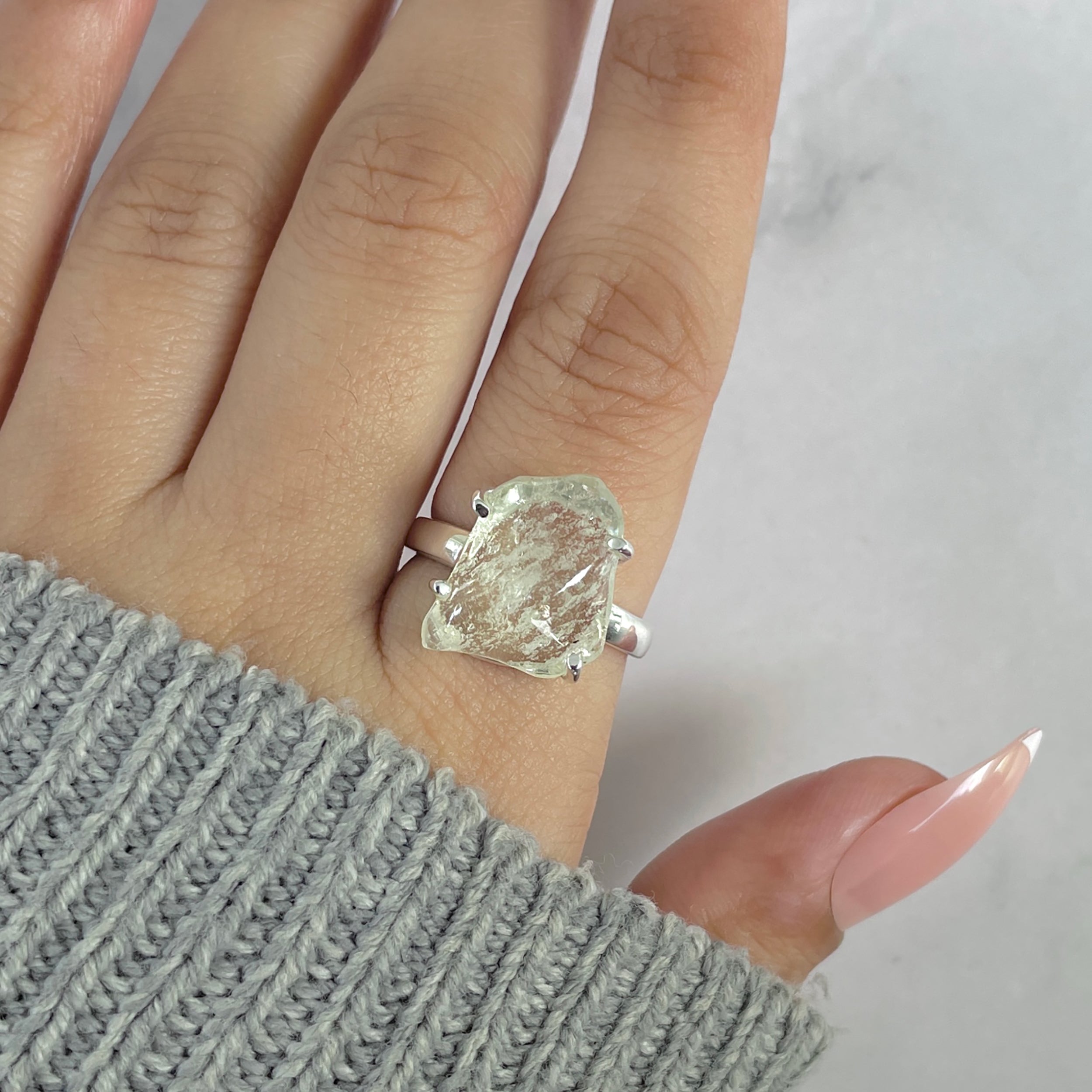 Libyan Desert Glass Ring Size 8-(LDG-R-98.)