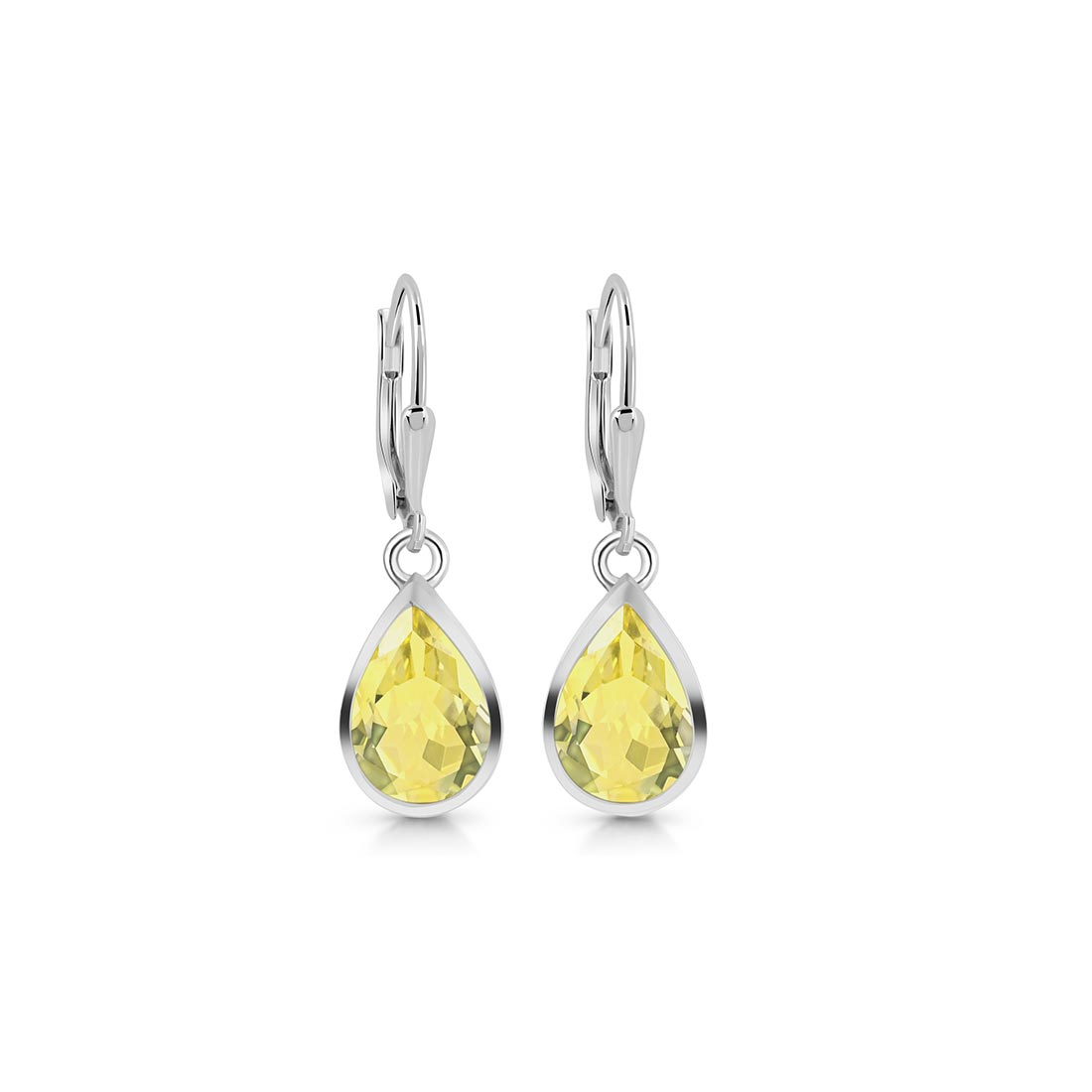 Lemon Quartz Leverback Earring-(LEM-SE-707.)