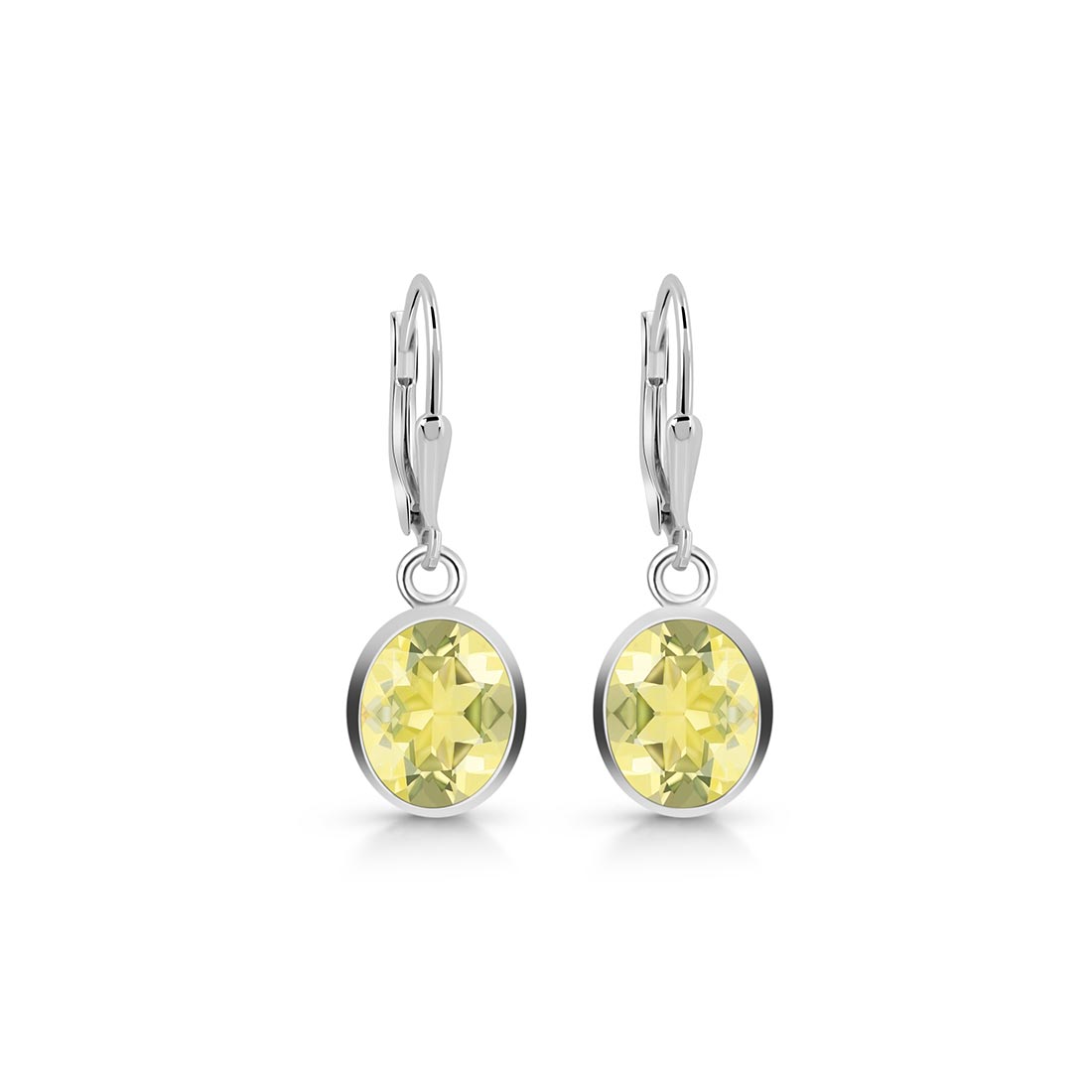 Lemon Quartz Leverback Earring-(LEM-SE-713.)